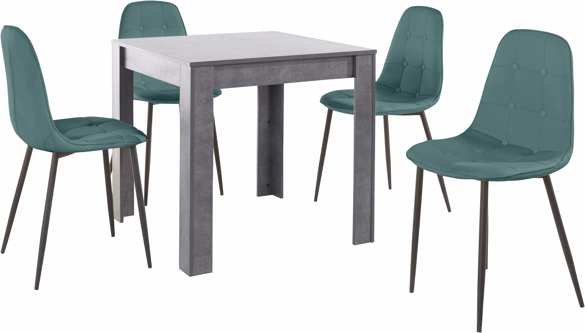 INOSIGN Essgruppe, (Set, 5 tlg.), mit Esstisch 80 cm breit