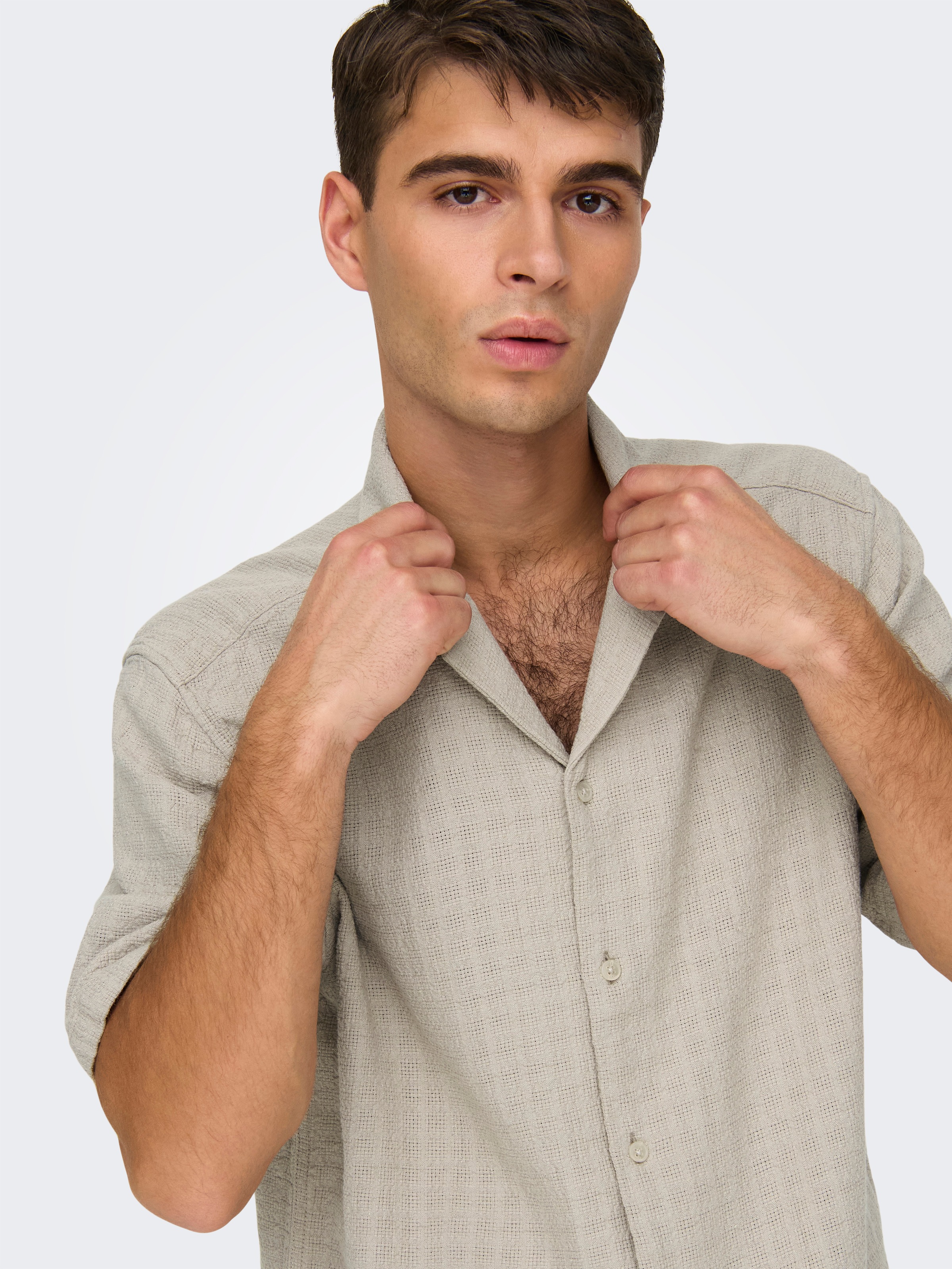 ONLY & SONS Chemise à manches courtes »ONSLATHAM RLXSS RESORT LINEN STRUC 0257«
