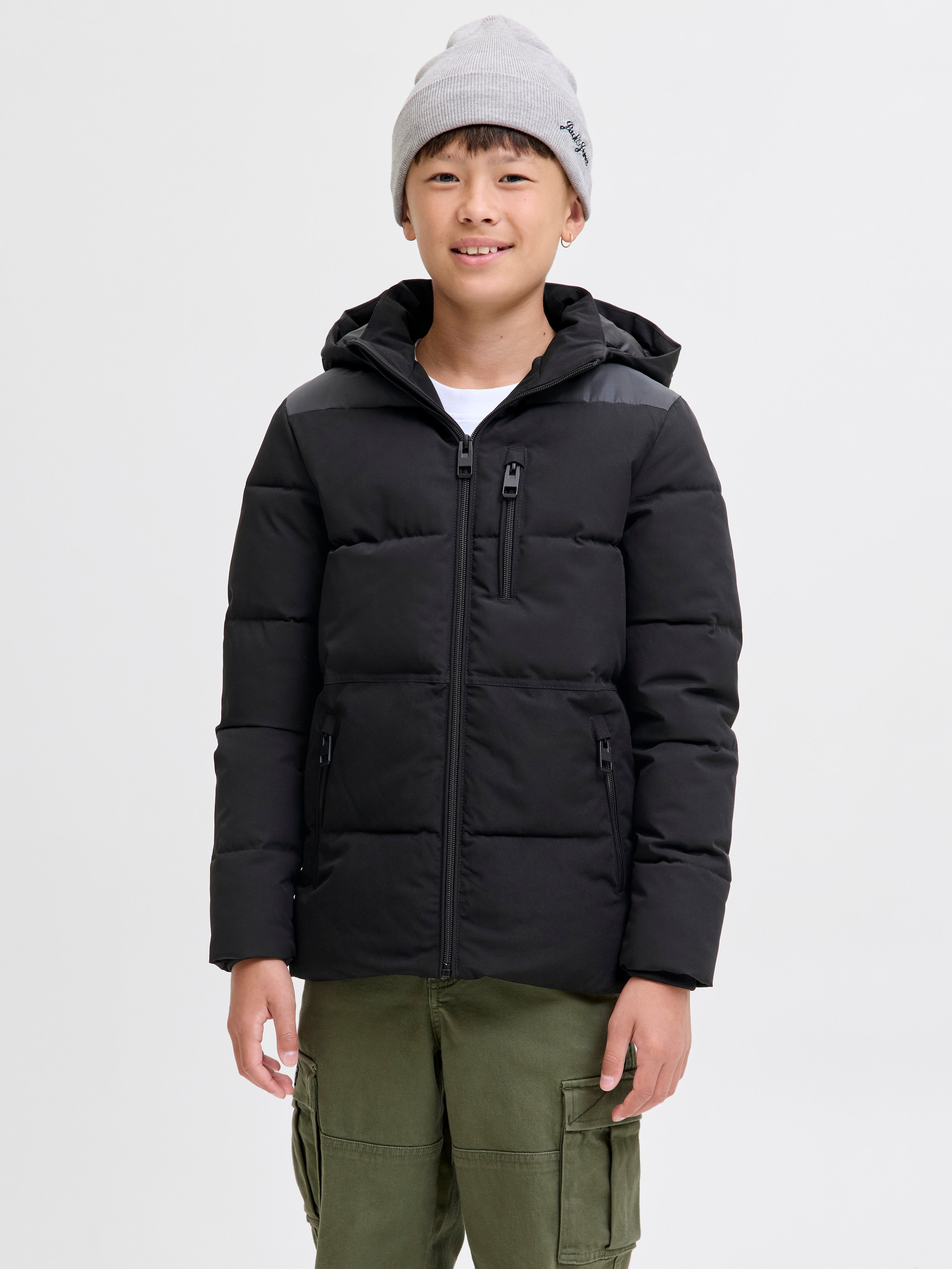 Image of Jack & Jones Junior Steppjacke "JJEOWEN REFLECTIVE PUFFER SN JNR" mit Kapuze