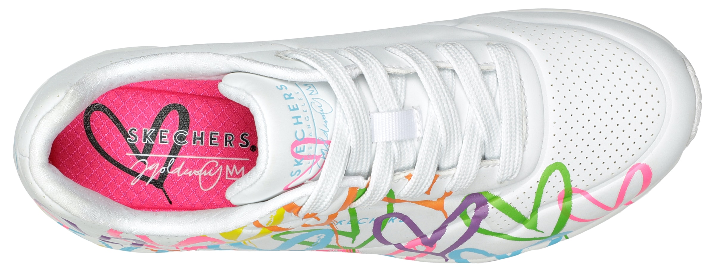 Skechers Sneaker »UNO - HIGHLIGHT LOVE«, Freizeitschuh, Halbschuh, Schnürschuh mit Herzchen-Print