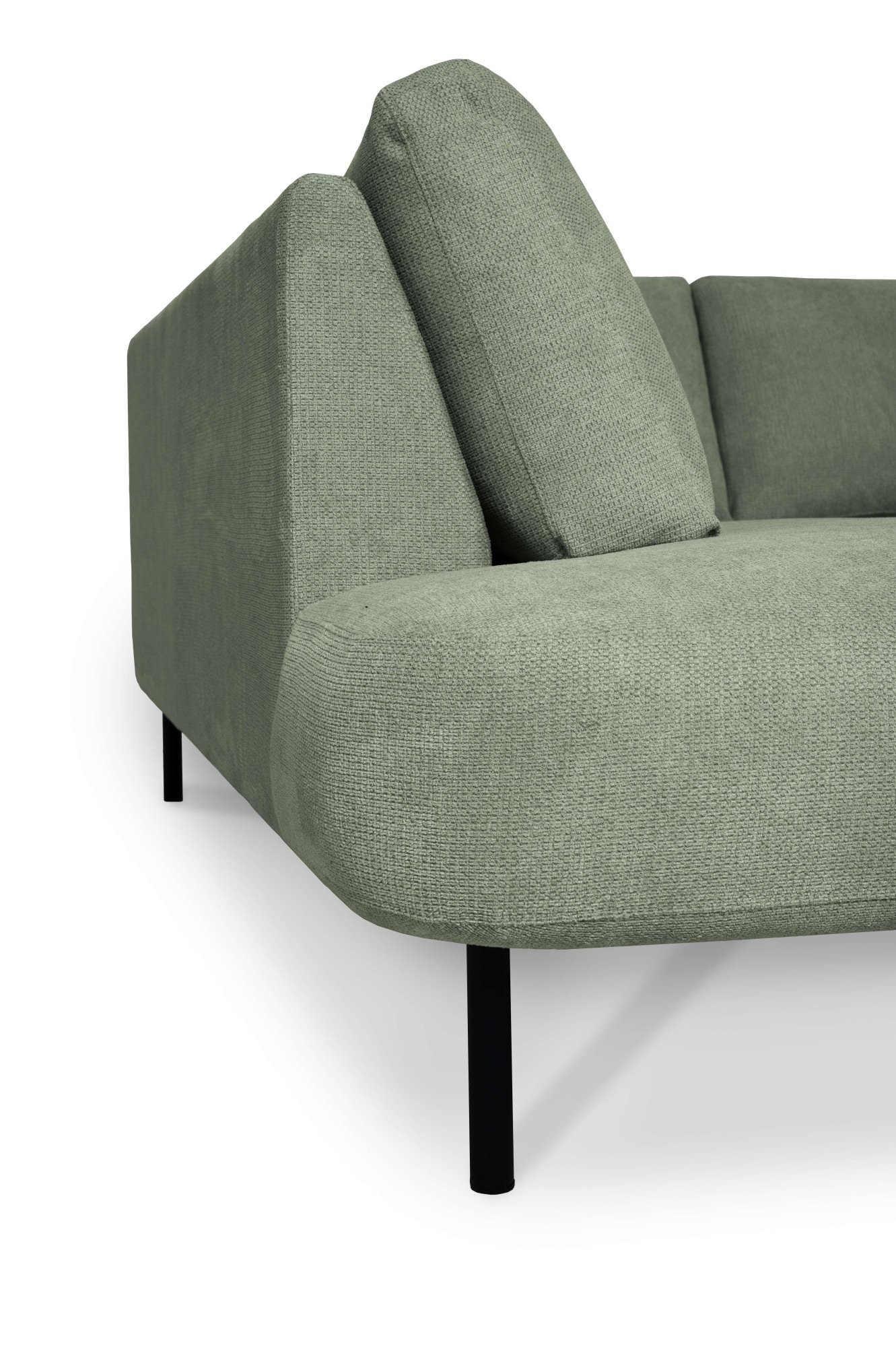 Places of Style Wohnlandschaft »Cesola«, in weichem Chenille-Stoff, Breite 327 cm, mit schwarzen Metallfüssen