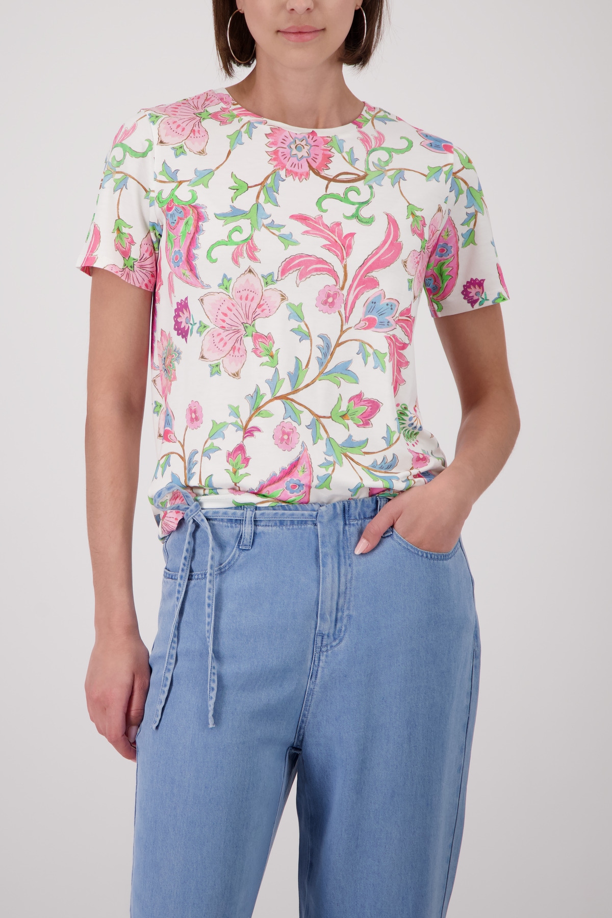 Image of Monari Rundhalsshirt "Shirt Blumendruck allover" mit Blumendruck