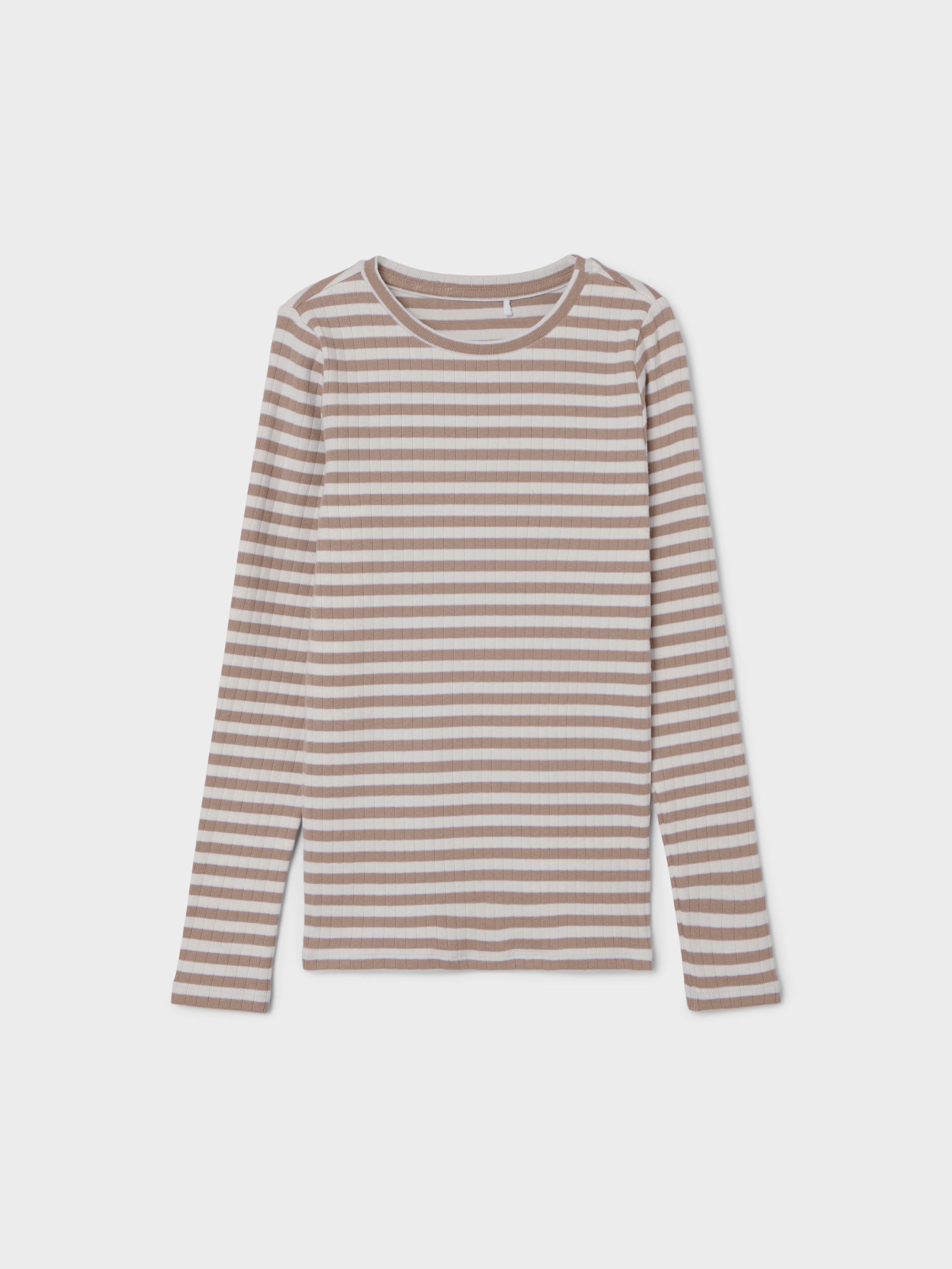 Name It Langarmshirt »NKFSURAJA XSL LS TOP NOOS«, toller Ringel-Look in gerippter Qualität