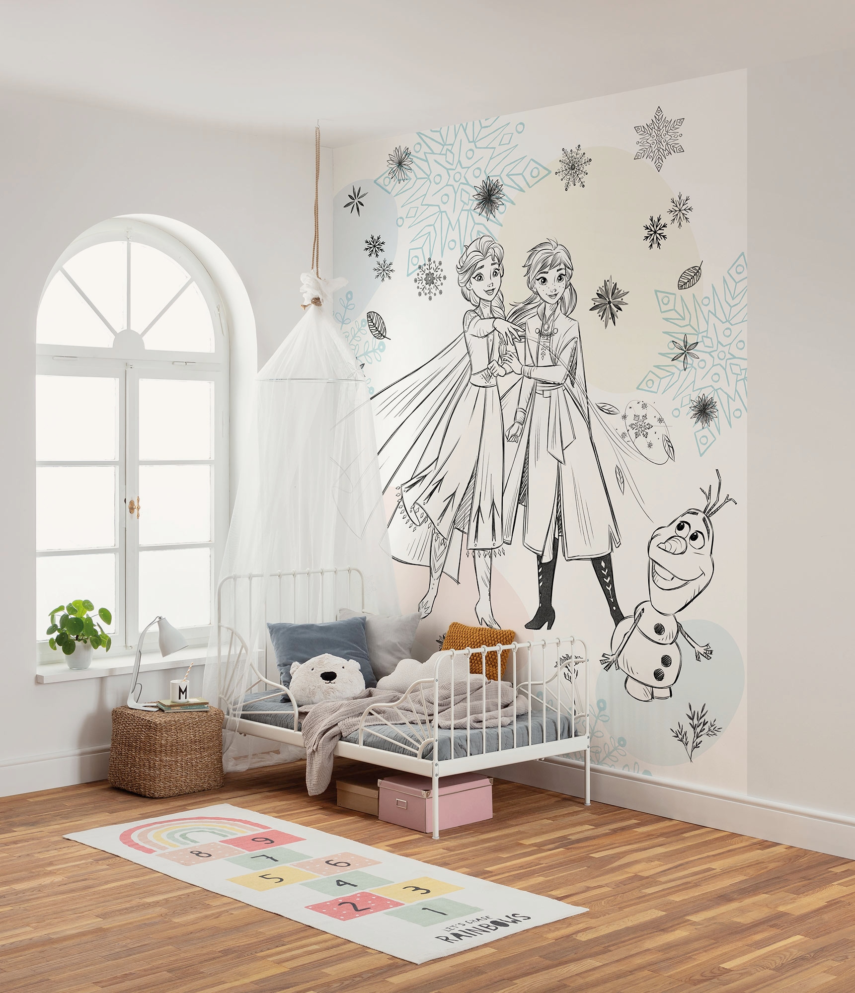 Image of Komar Kindertapete "Disney Frozen Sketch Sisters" bedruckt glatt
