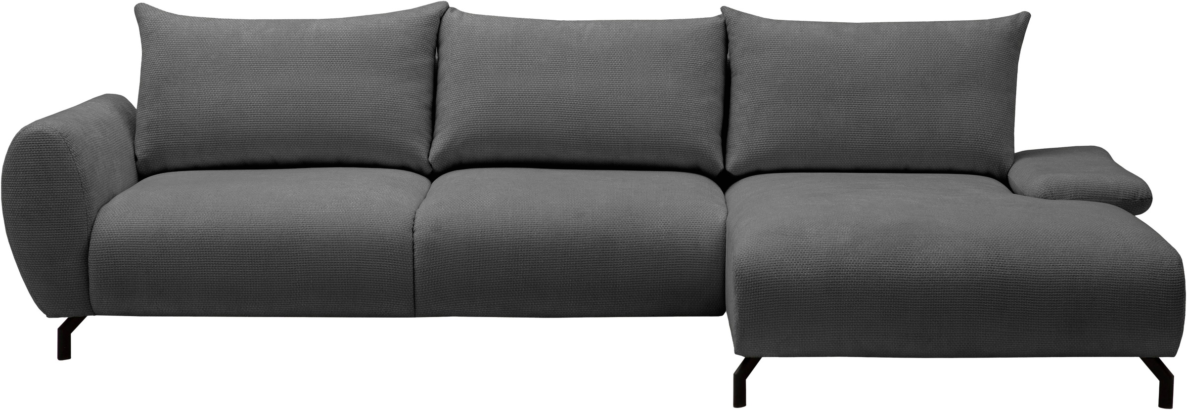 GOODproduct Ecksofa »KELLIE, L-Form, 315 cm, verstellbare Armlehne, Metallfüsse,« wahlweise Recamiere links o. rechts, Chenille-Stoff, hoher Sitzkomfort