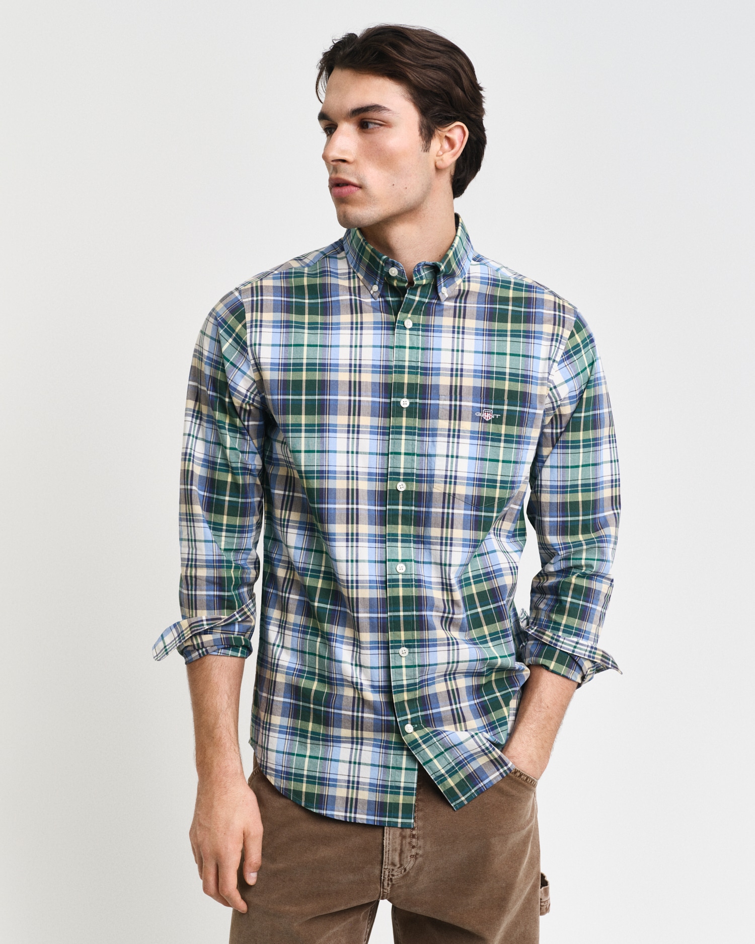 Karohemd »REG POPLIN TARTAN CHECK SHIRT«, Regular Fit Popeline Hemd mit Tartan-Karomuster