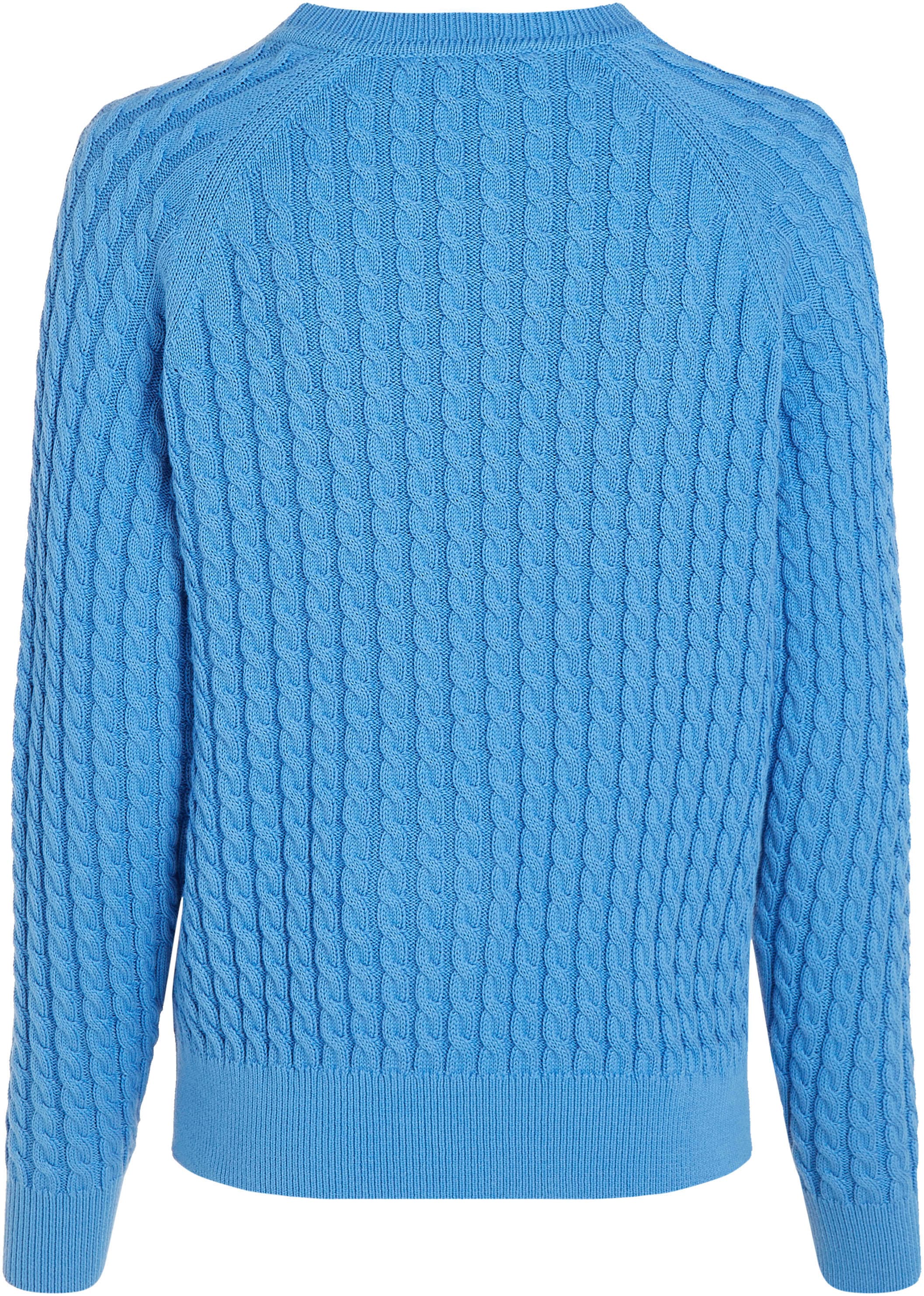 Tommy Hilfiger Rundhalspullover »CO CABLE C-NK SWEATER«, mit Zopfmuster