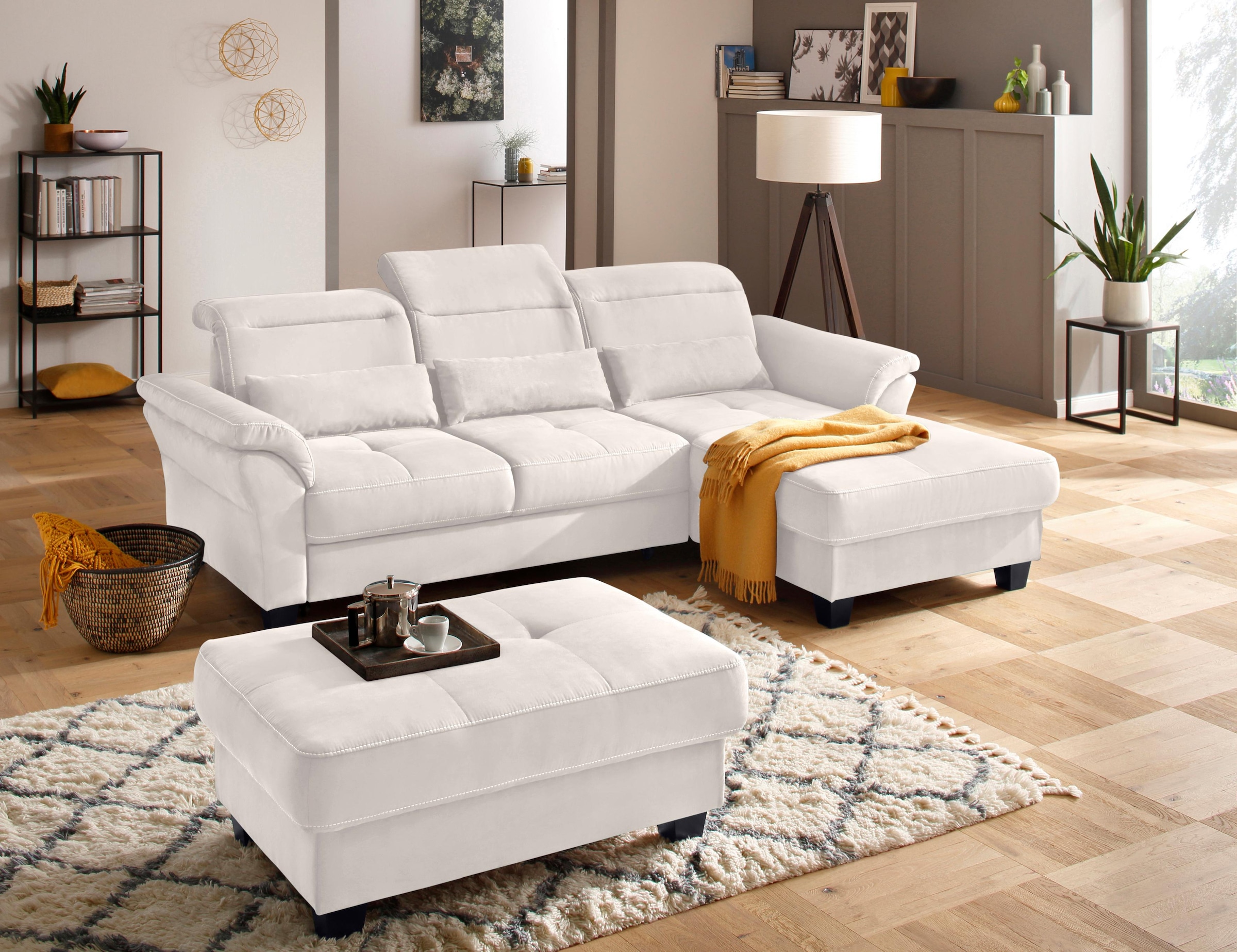 Home affaire Ecksofa »Solvei L-Form«, mit Recamierenabschluss und Sitztiefenverstellung