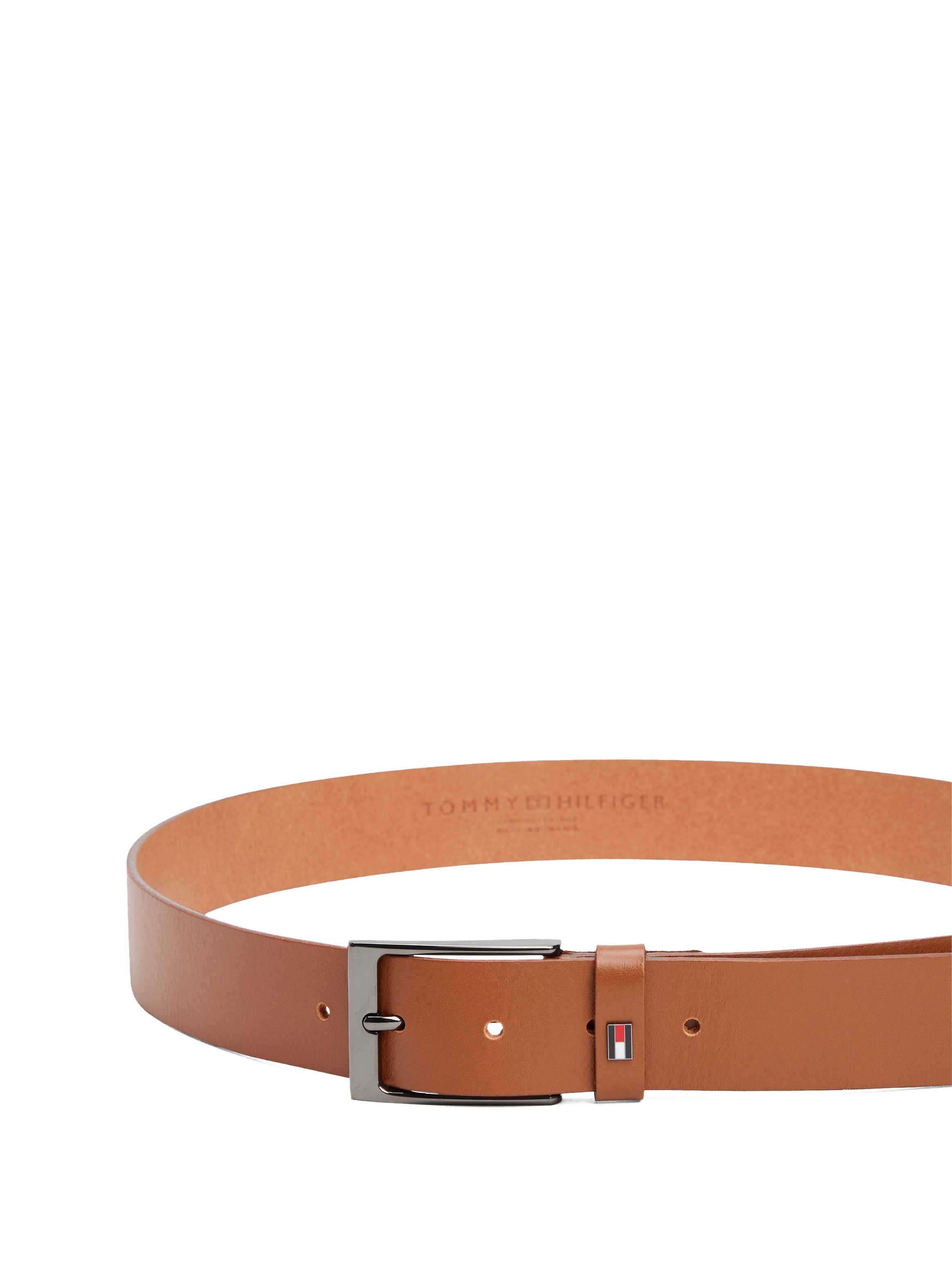 Tommy Hilfiger Ledergürtel »LAYTON 3.5«, Metallpatch, Einfachdornschliesse