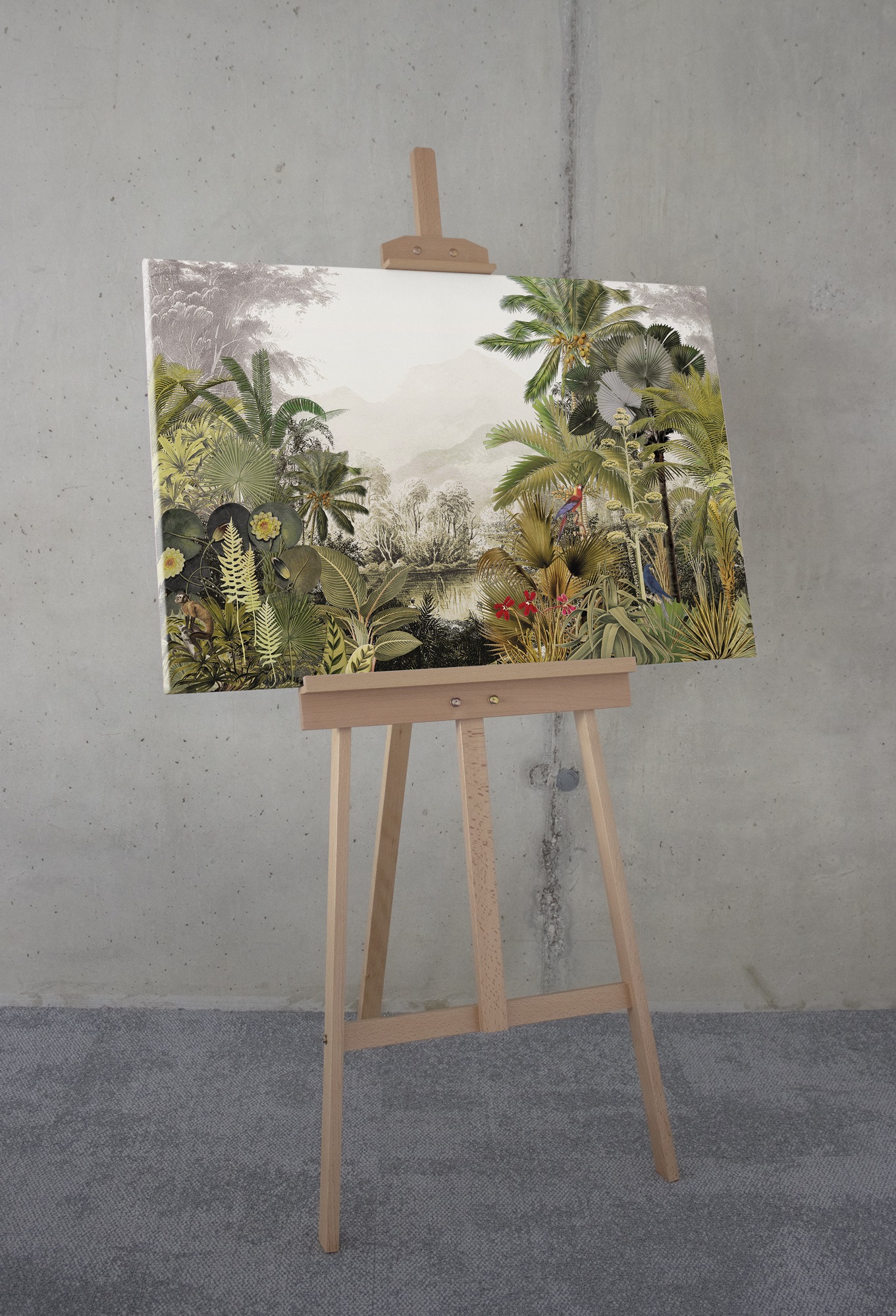 Komar Leinwandbild »Hiding Parrot - Grösse 60 x 90 cm«, Natur, (1 St.), Keilrahmenbild mi Echtholzrahmen