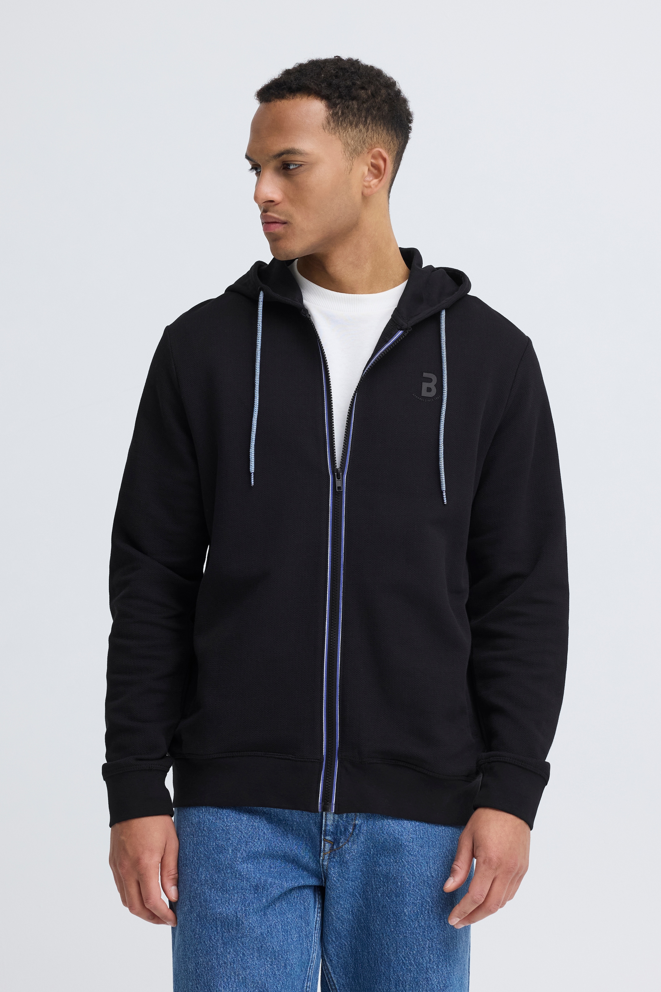 Image of Blend Kapuzensweatshirt "BHJUMA PIQUE ZIPP SWEAT", mit Reissverschluss, aus Baumwolle und Polyester, Regular Fit