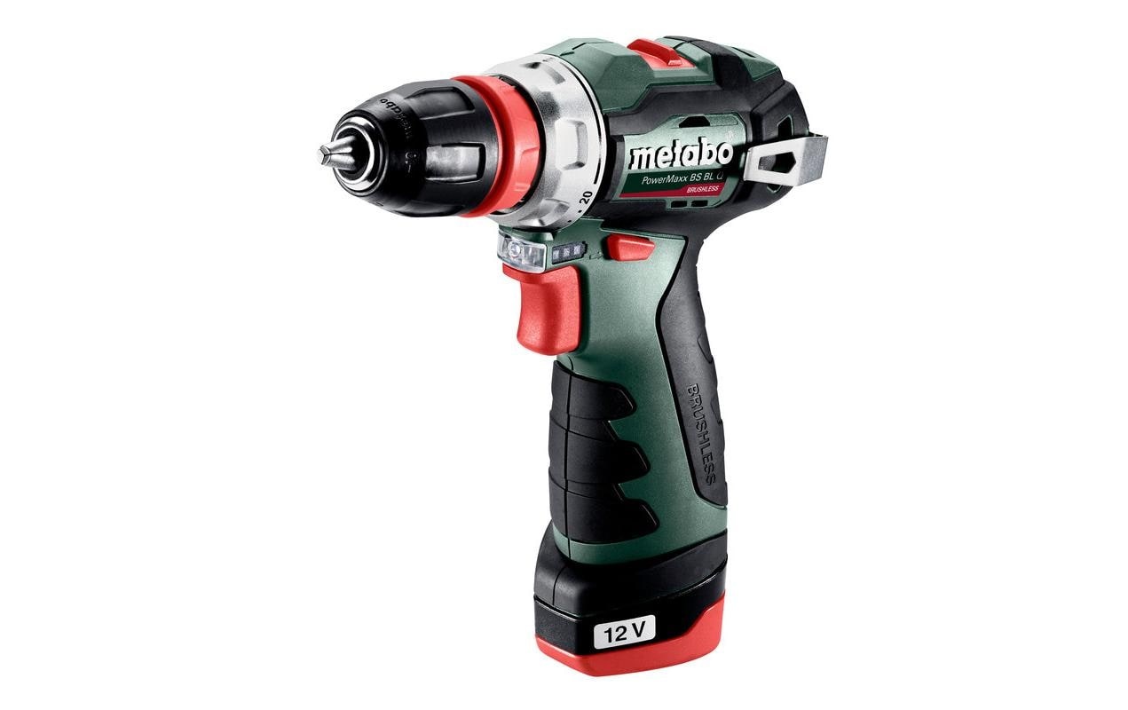 Metabo, metabo Akku-Bohrschrauber »Powermaxx BS BL Q, 12 V, Kit«, schwarz, Praktische Kapazitätsanzeige zur Kontrolle des Akku-Ladezustandes