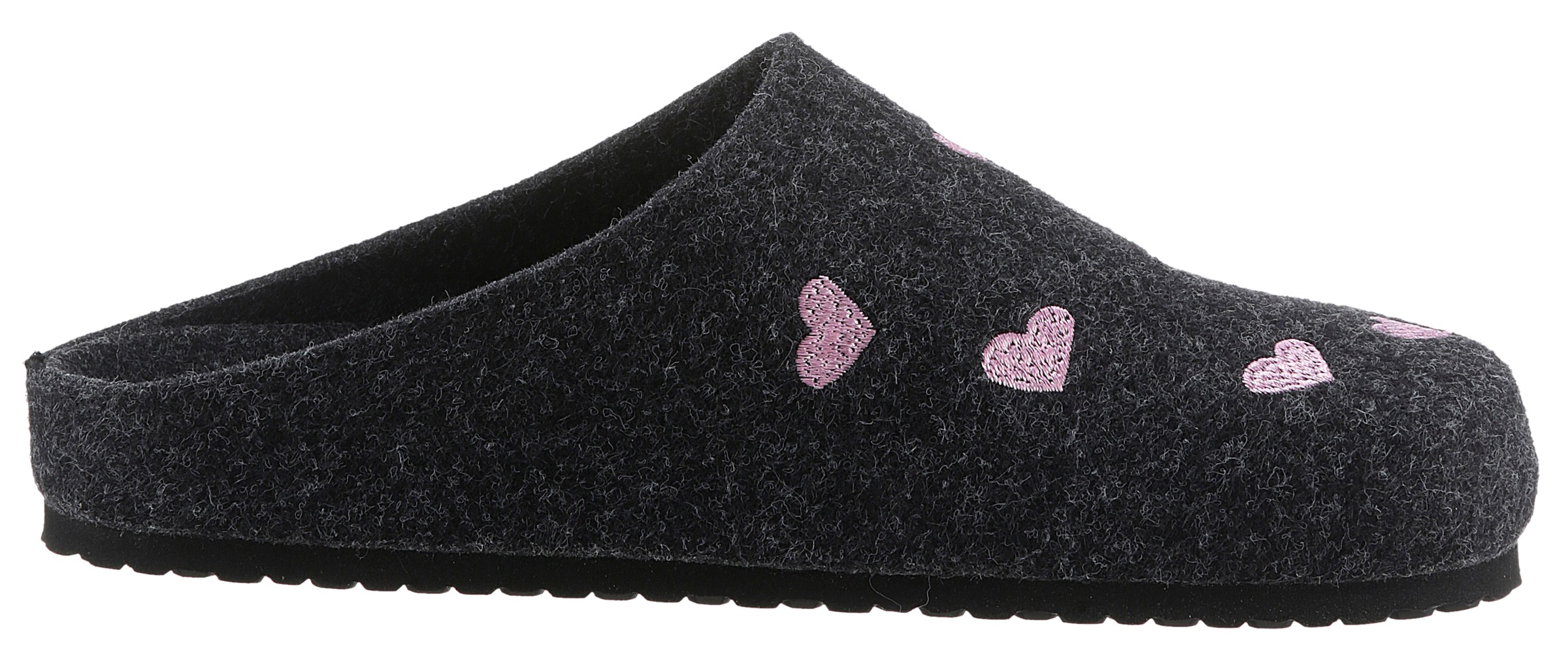 Aniston SHOES Sabot  chausson, pantoufle maison avec broderie de petits cœurs