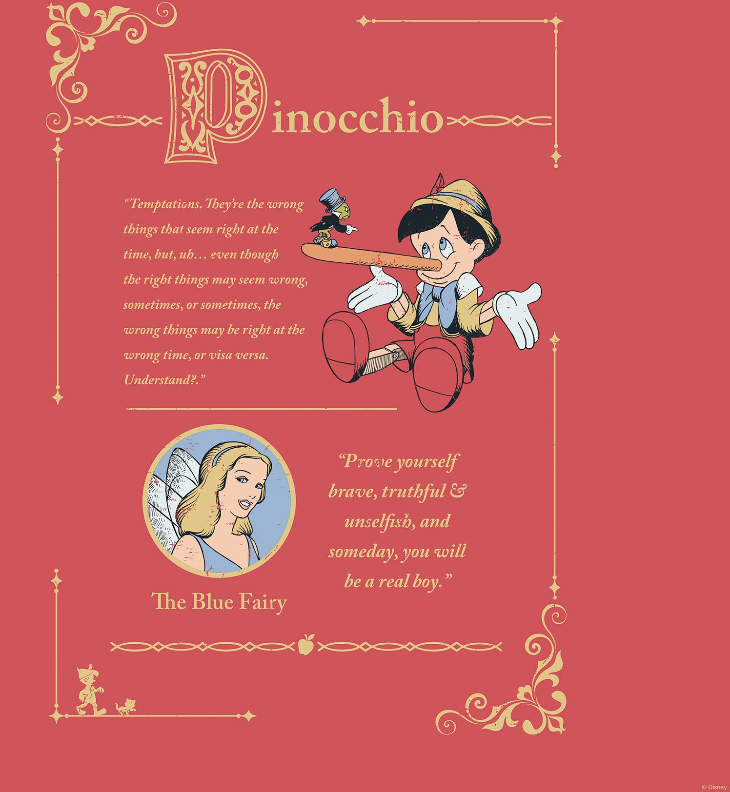 Komar Leinwandbild »Pinocchio Vice Versa - Grösse 40 x 40 cm«, Disney, (1 St., 40 x 40 cm (Breite x Höhe), Keilrahmenbild mit Echtholzrahmen, Kinderzimmer