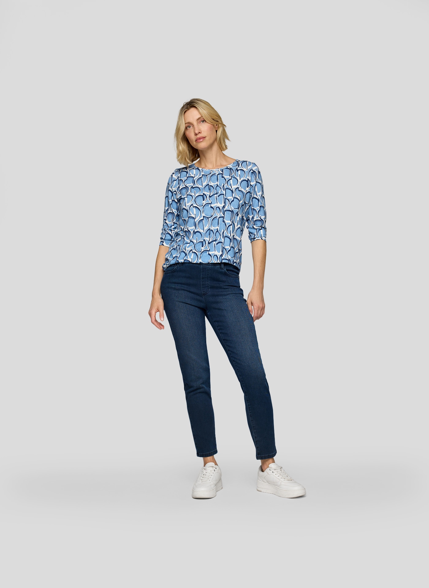 Rabe T-shirt à manches 3/4 mit grafischem Muster