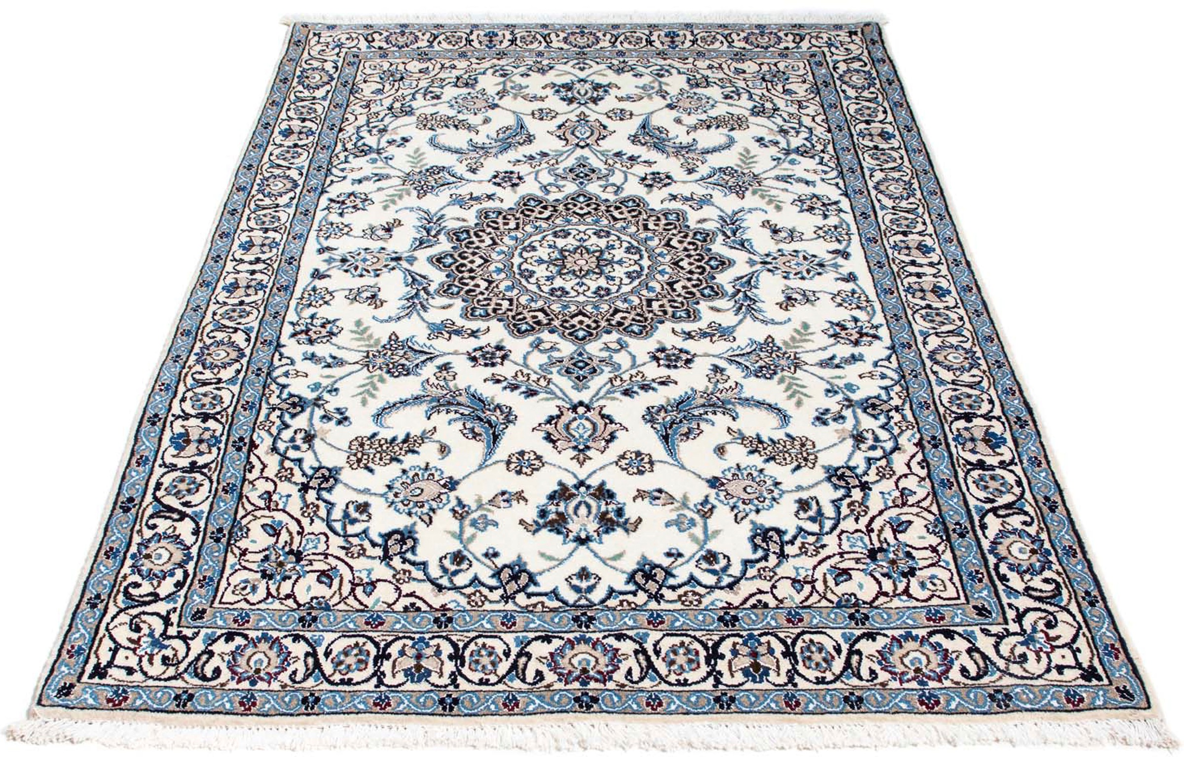 Image of morgenland Orientteppich »Perser - Nain - Royal - 182 x 114 cm - beige«, rechteckig, 10 mm Höhe, Wohnzimmer, Handgeknüpft, Einzelstück mit Zertifikat bei Ackermann Versand Schweiz