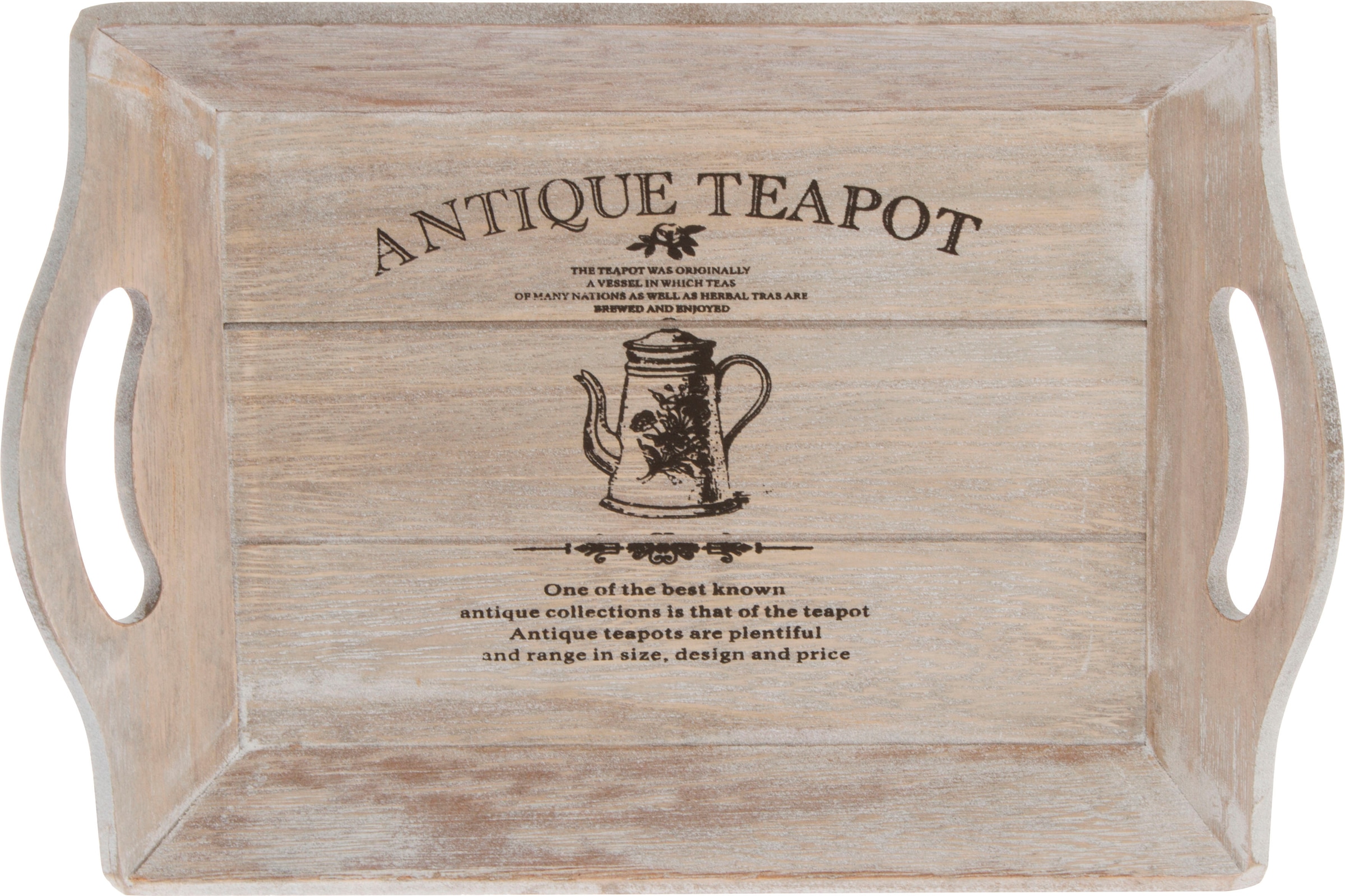 Image of Myflair Möbel & Accessoires Tablett »Hanno, weiss«, Dekotablett mit Schriftzug, Shabby Optik bei Ackermann Versand Schweiz