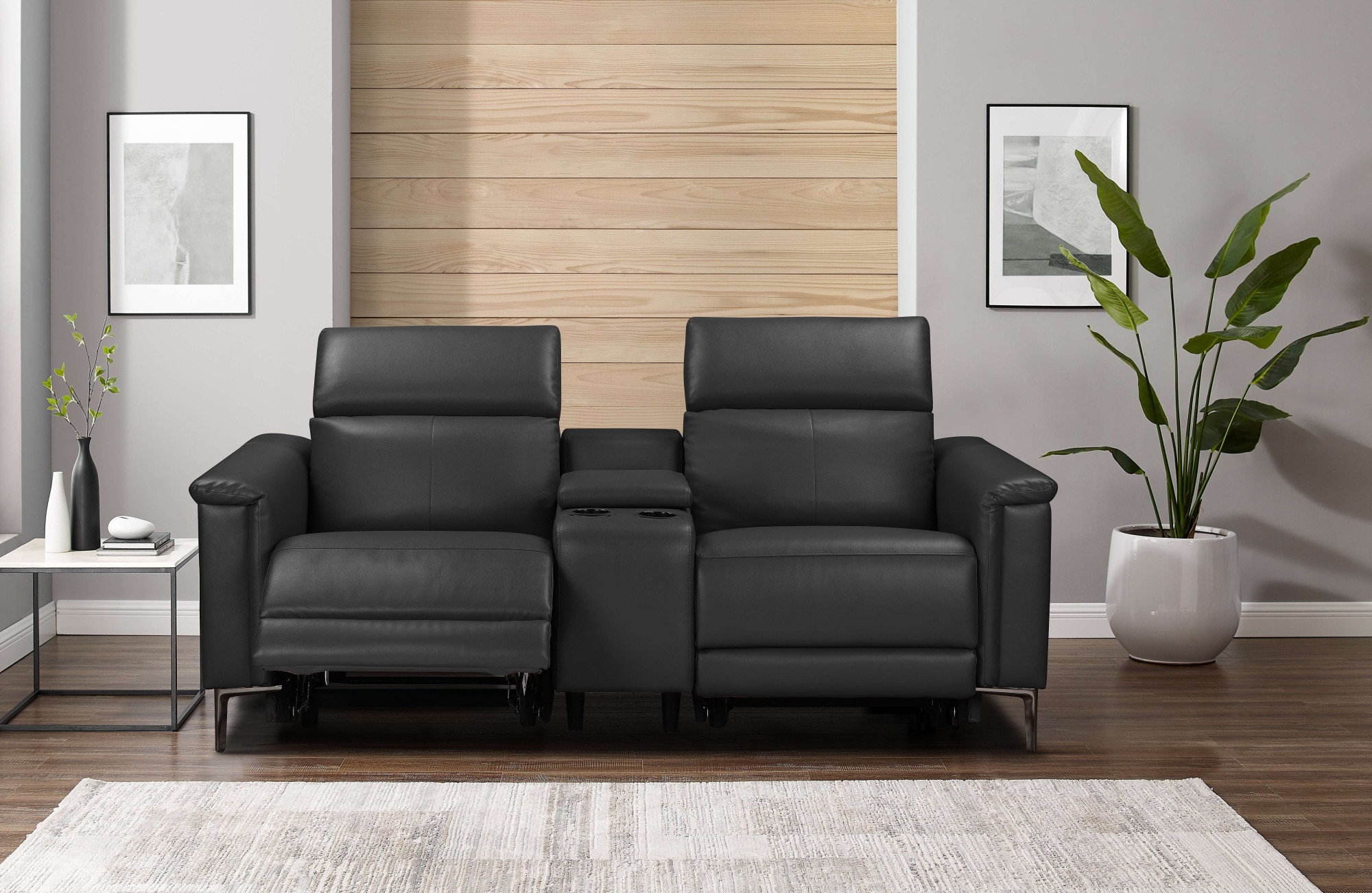 GOODproduct 2-Sitzer »LUND, Naturleder, Kinosofa, Relaxfunktion, TV-Sessel, man./elektrisch« elektr. mit USB-A, Kopfteilverstellung, Getränhalter u. Staufach
