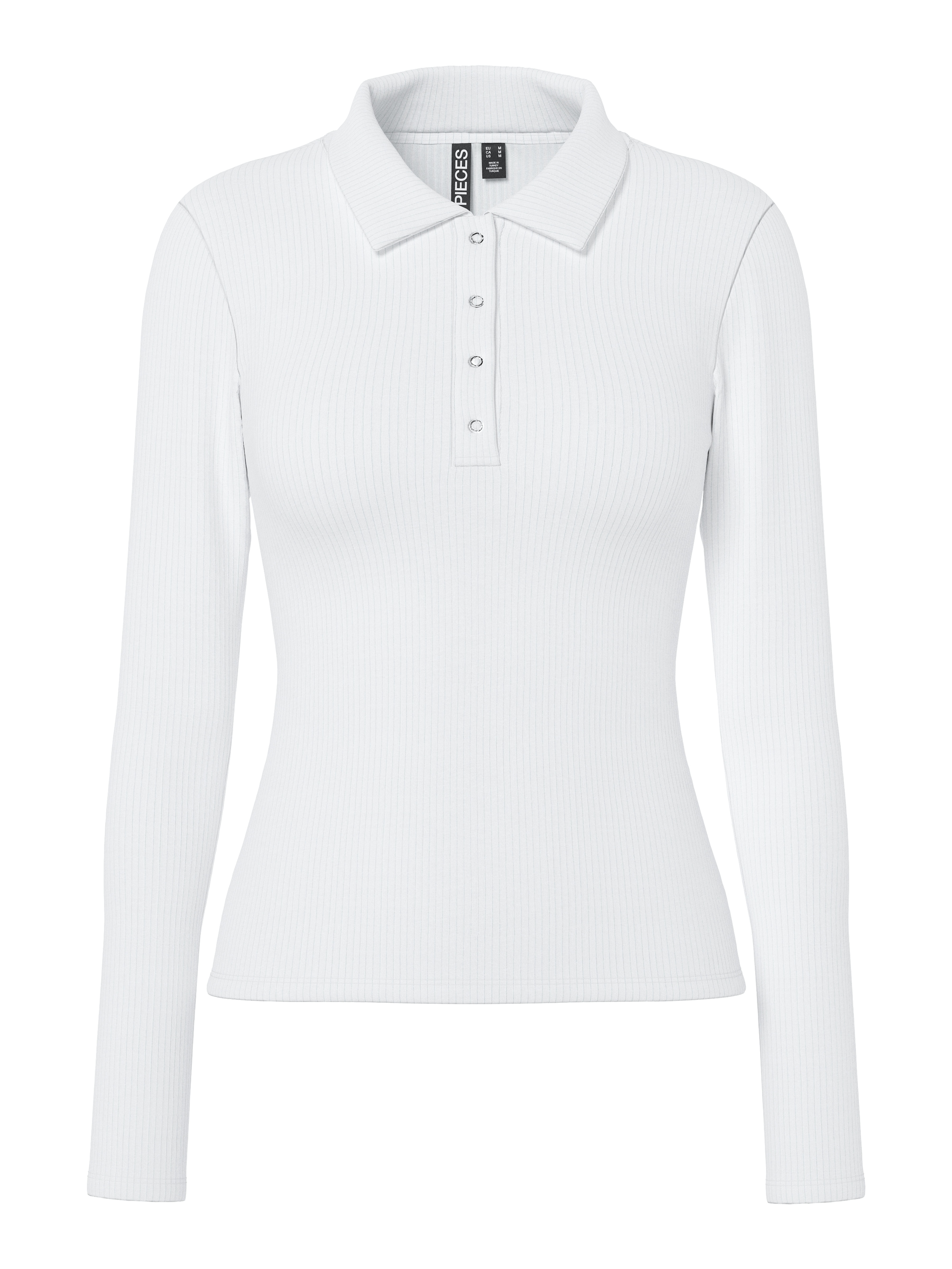 pieces Polo à manches longues »PCKITTE LS POLO TOP JRS NOOS« mit gerippter Struktur
