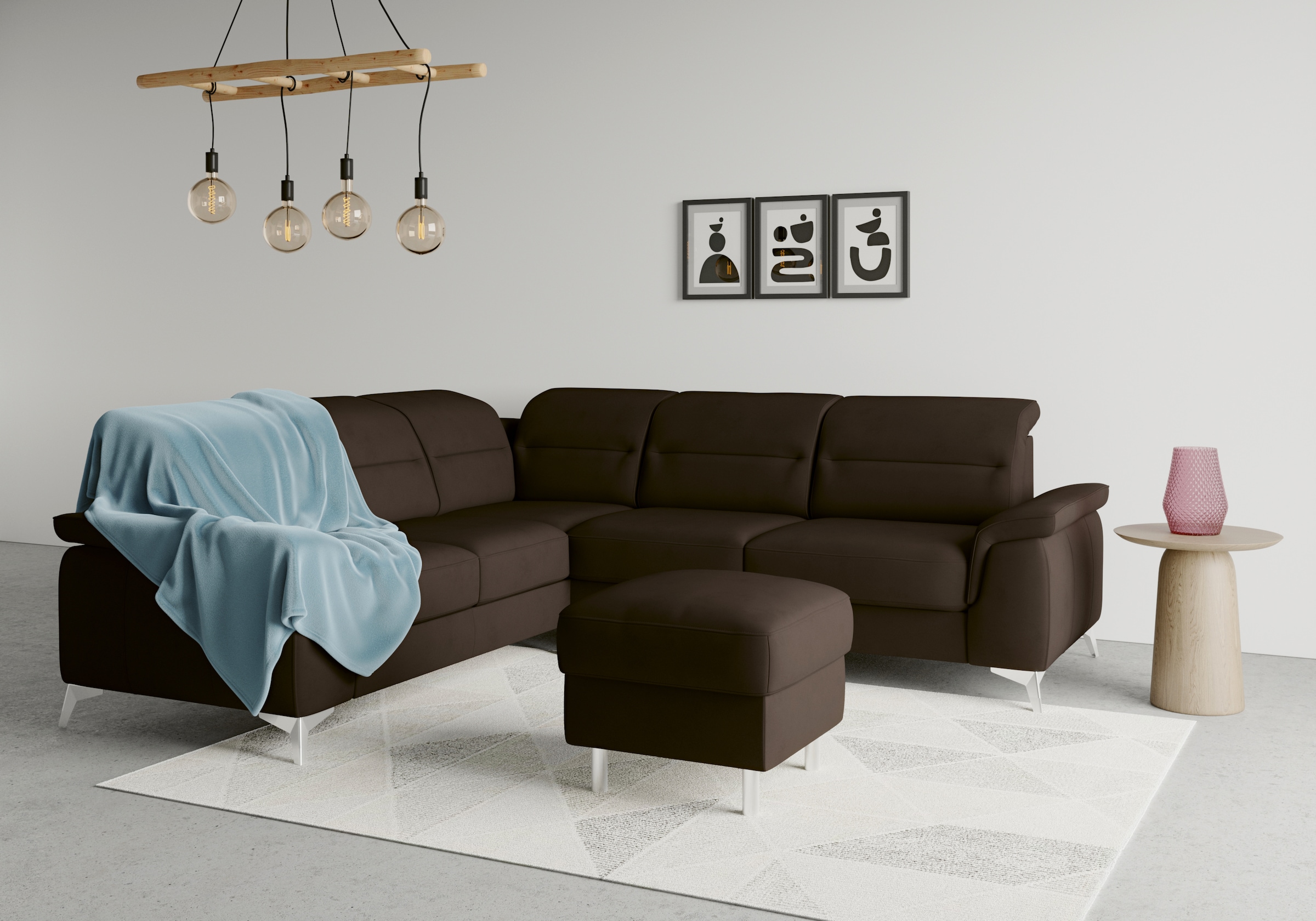 sit&more Ecksofa »Sinatra L-Form« optional mit Kopfteilverstellung und Armteilfunktion