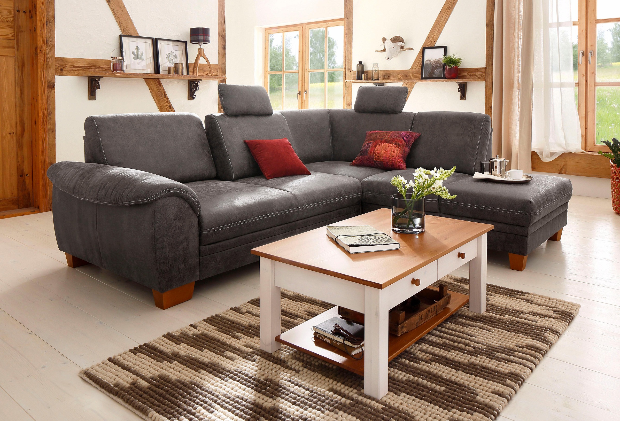 Home affaire Couchtisch »Chicago, TOPSELLER!«, (Couchtisch, Sofatisch), in zwei Grössen, Landhausstil, zusätzlicher Stauraum