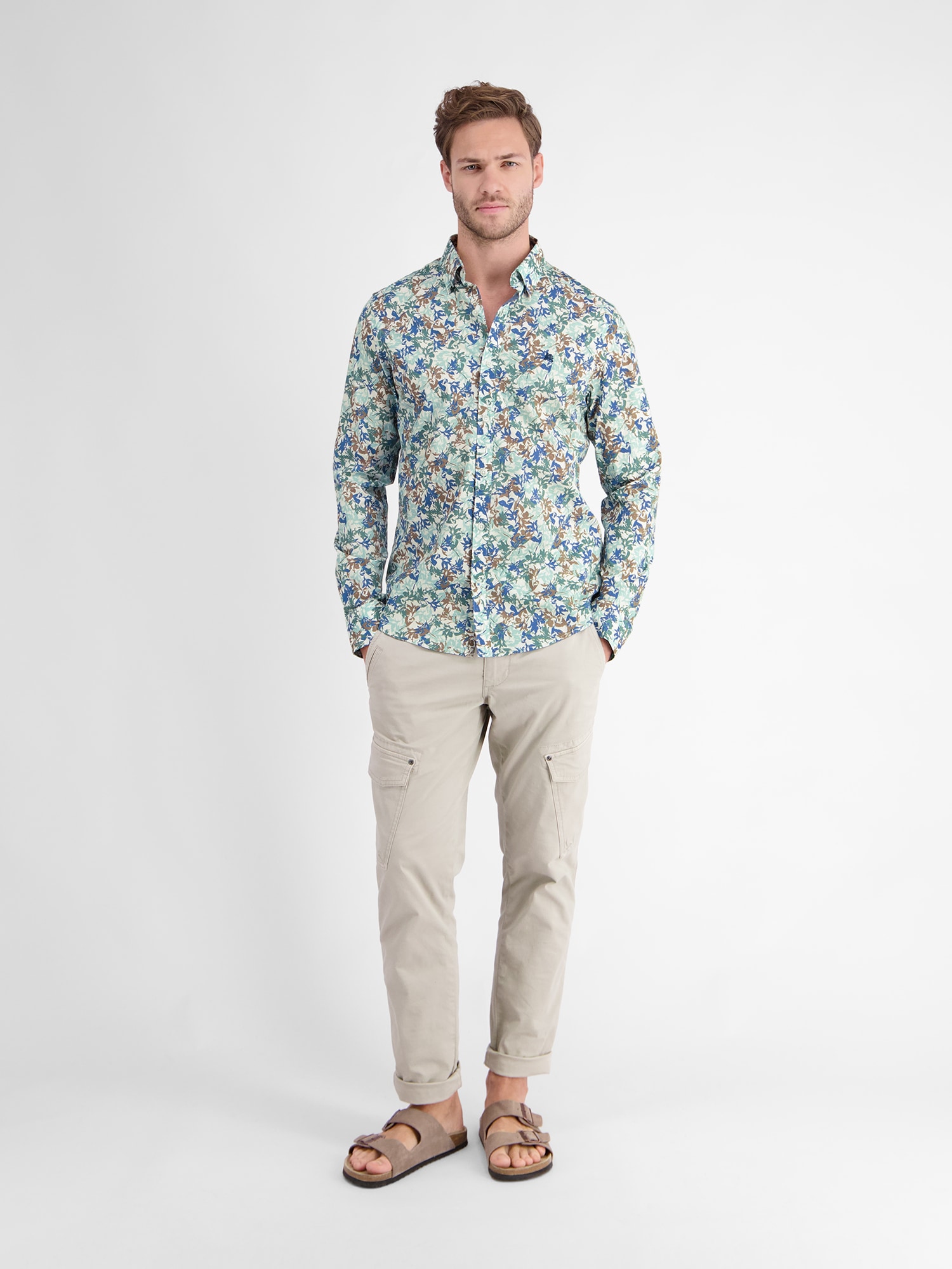 LERROS Langarmhemd »Langarmhemd mit floralem Druck«