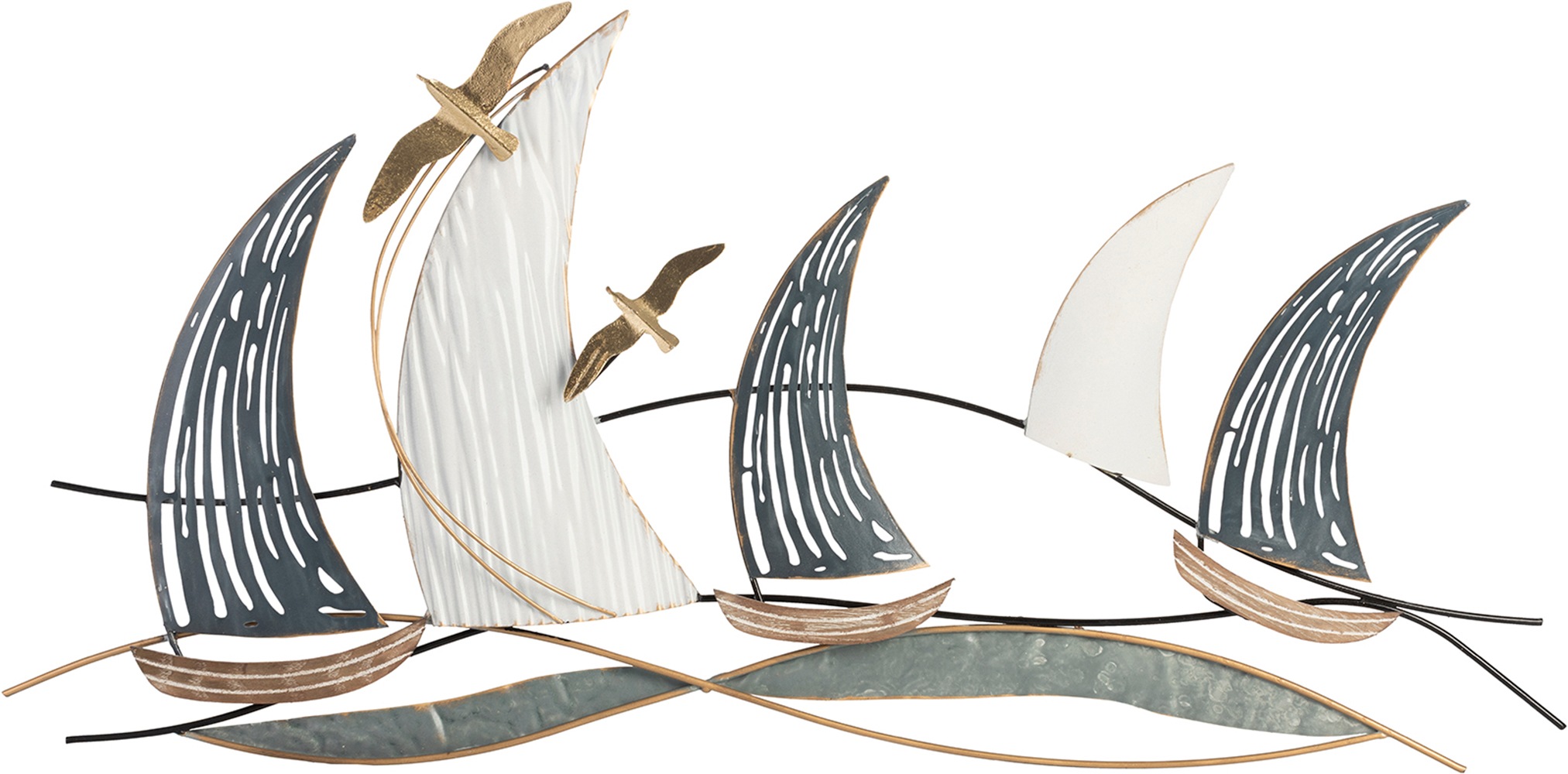 Image of Bönninghoff Metallbild "SCHIFFE 80x40 cm – Deko modern" Boote & Schiffe Meer Schiffe Wanddekoration