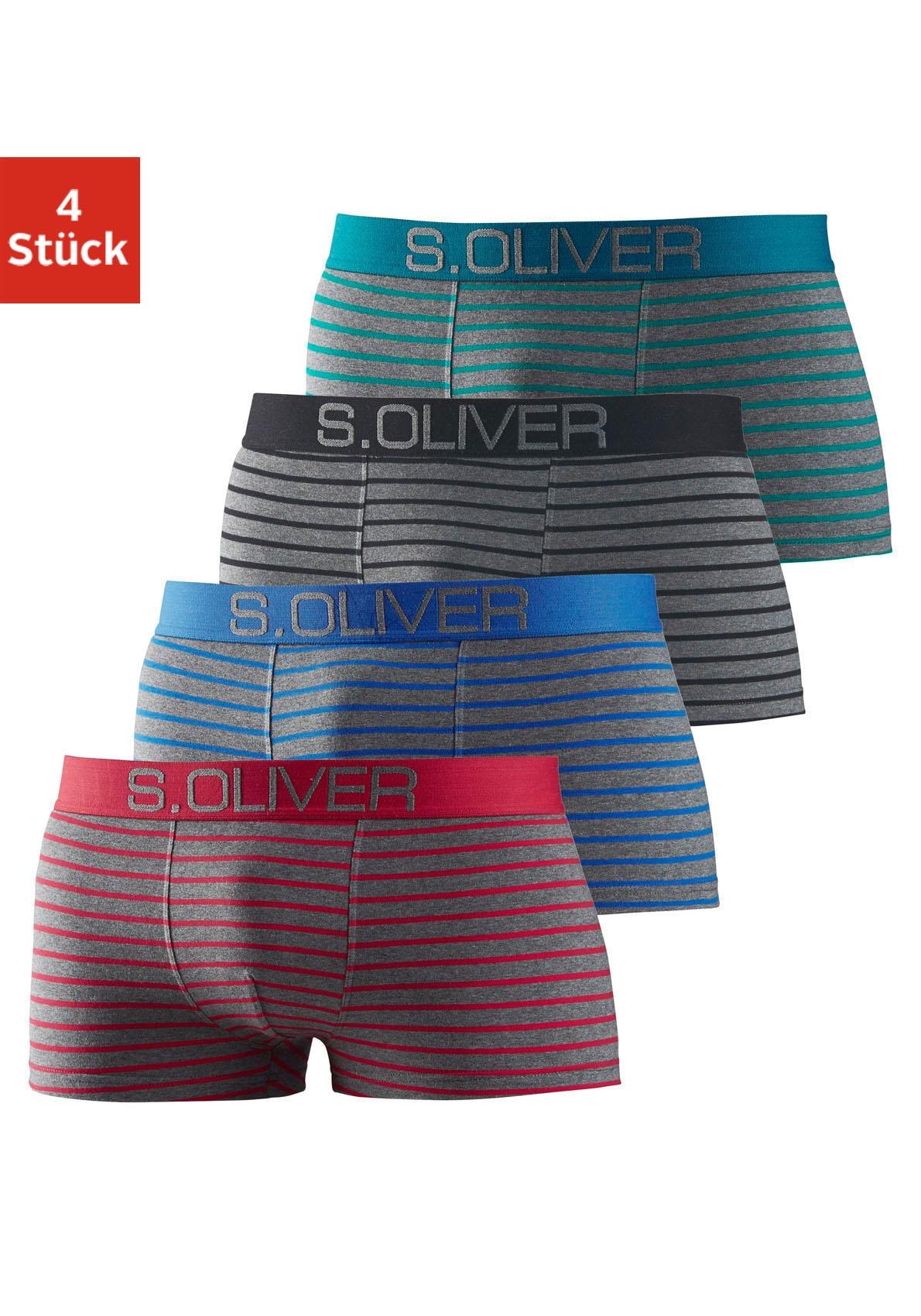 s.Oliver Hipster, (Packung, 4 St.), Boxershorts für Herren aus Baumwoll-Mix