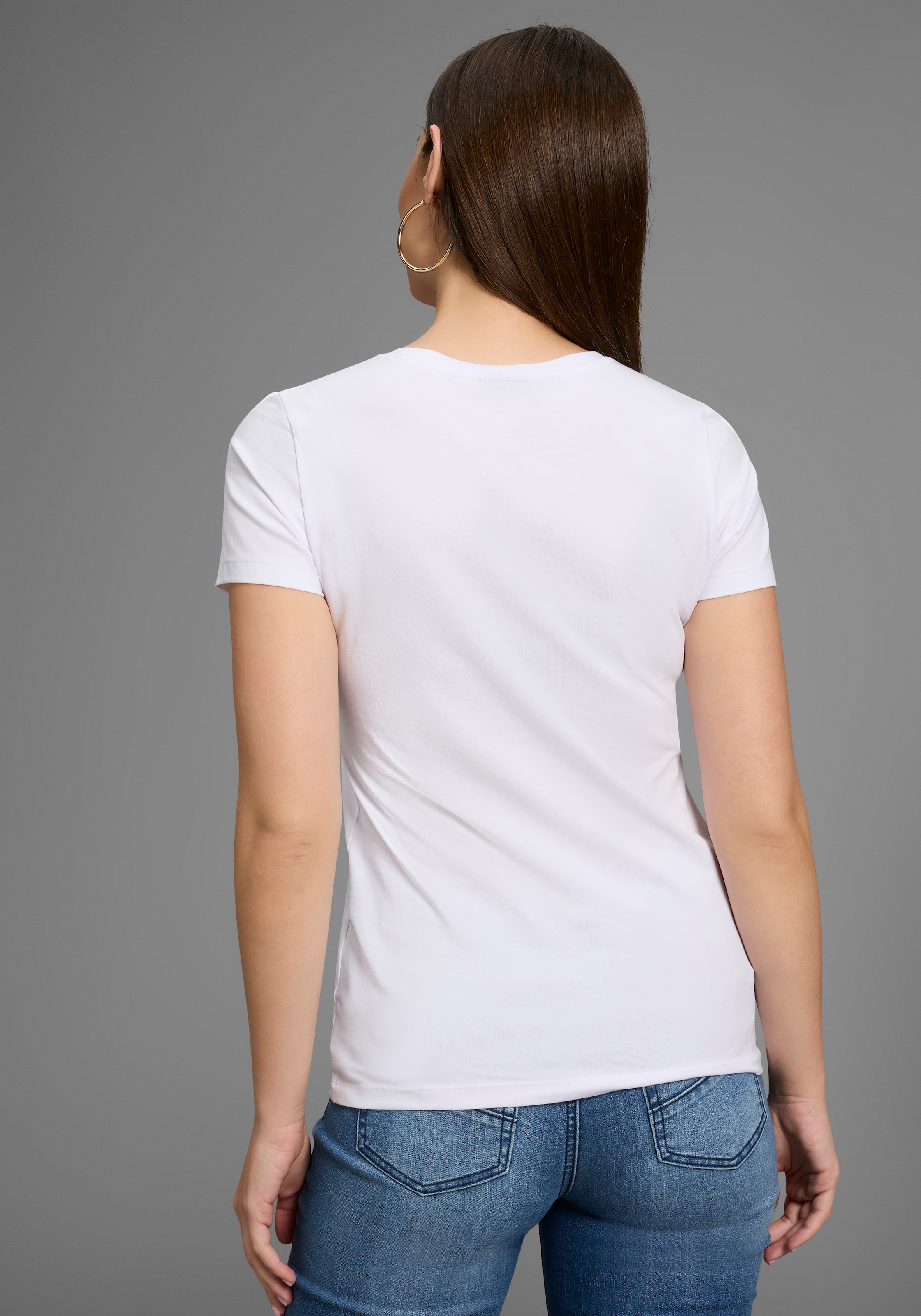 Bruno Banani T-Shirt, mit Logo-Print und Glitzersteinen - NEUE KOLLEKTION