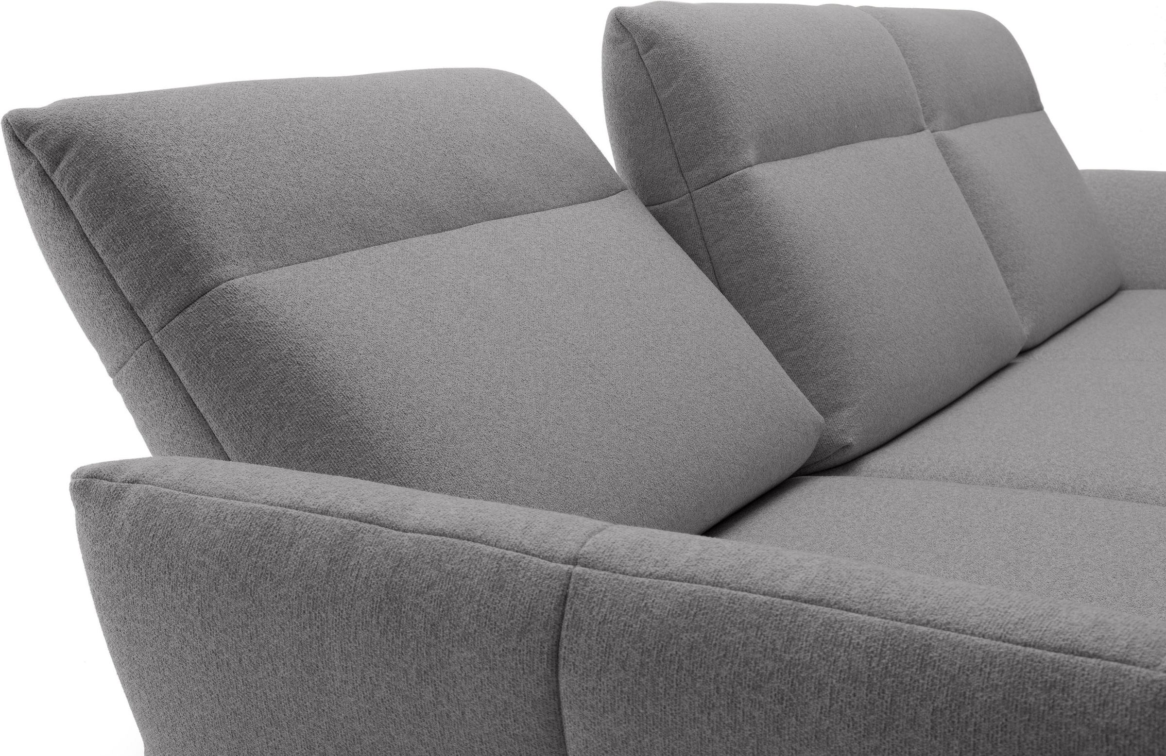 Creation BY ROLF BENZ Canapé d'angle »CR.460 Design-Sofa, verstellbare Rückenlehne, L-Form« Socle en chêne, pieds d'angle en gris ombre, largeur 318 cm