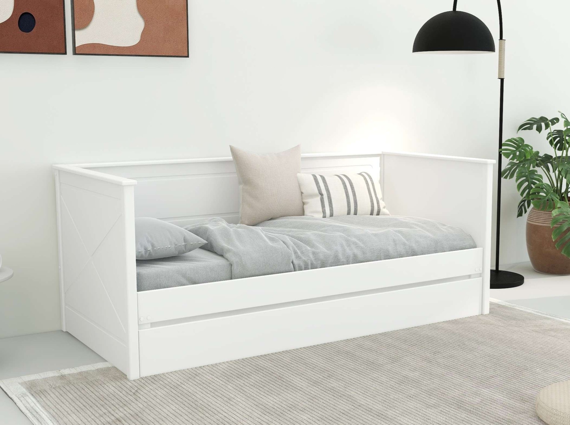 Image of GOODproduct Daybett "Emden, mit ausziehbarem Bett und Bettkasten, 2 Liegeflächen" inklusive 2 x Lattenrost