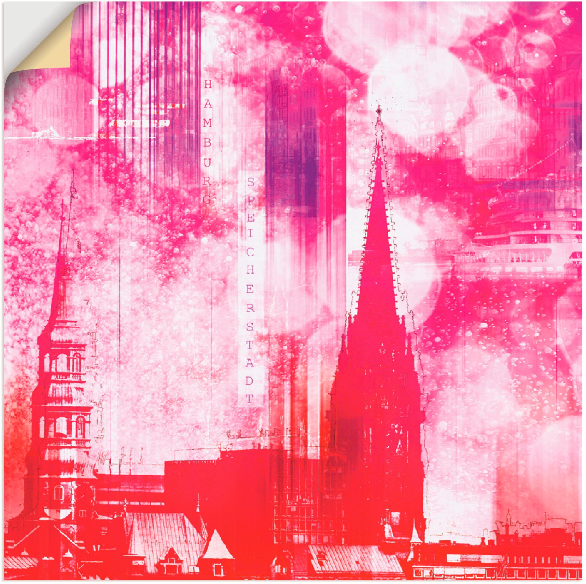 Image of Artland Wandbild »Hamburg Collage III«, Architektonische Elemente, (1 St.), in vielen Grössen & Produktarten -Leinwandbild, Poster, Wandaufkleber / Wandtattoo auch für Badezimmer geeignet bei Ackermann Versand Schweiz