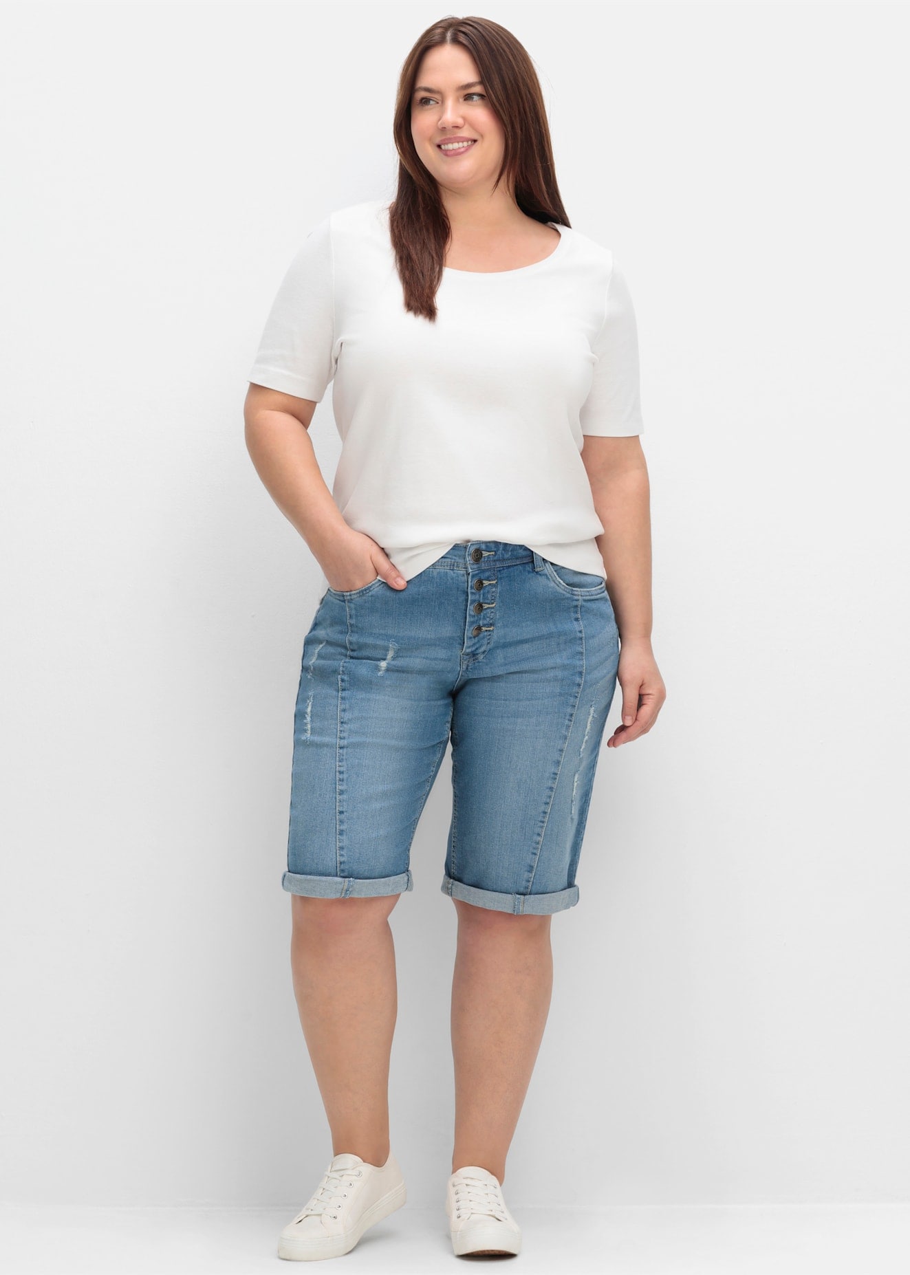 Sheego Jeansbermudas, (1 tlg.)