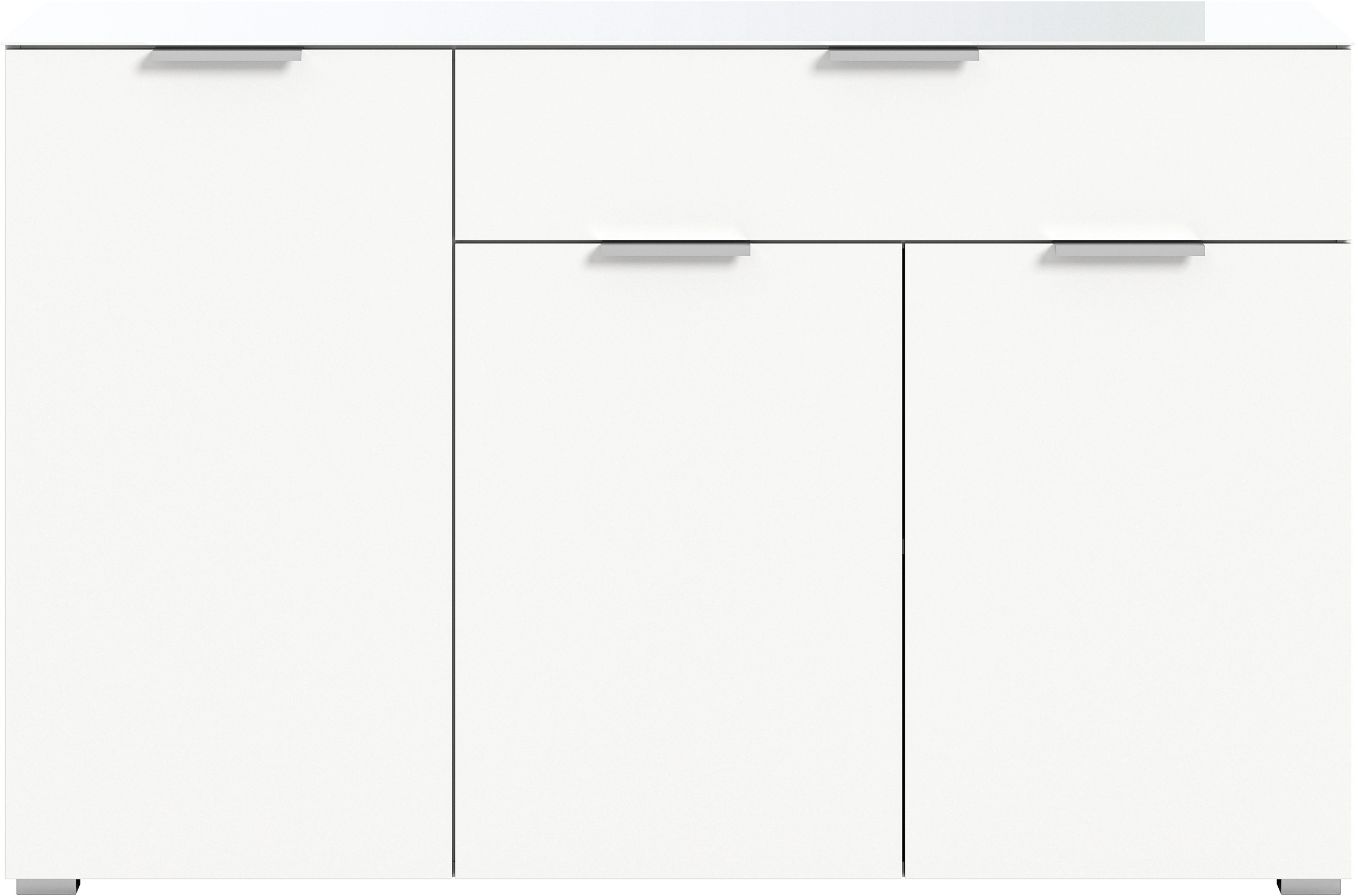 INOSIGN Sideboard »Raio, Breite 135 cm, 3 Türen, 1 Schubkasten, Oberboden mit Glasplatte«, Anrichte, Kommode, Schrank