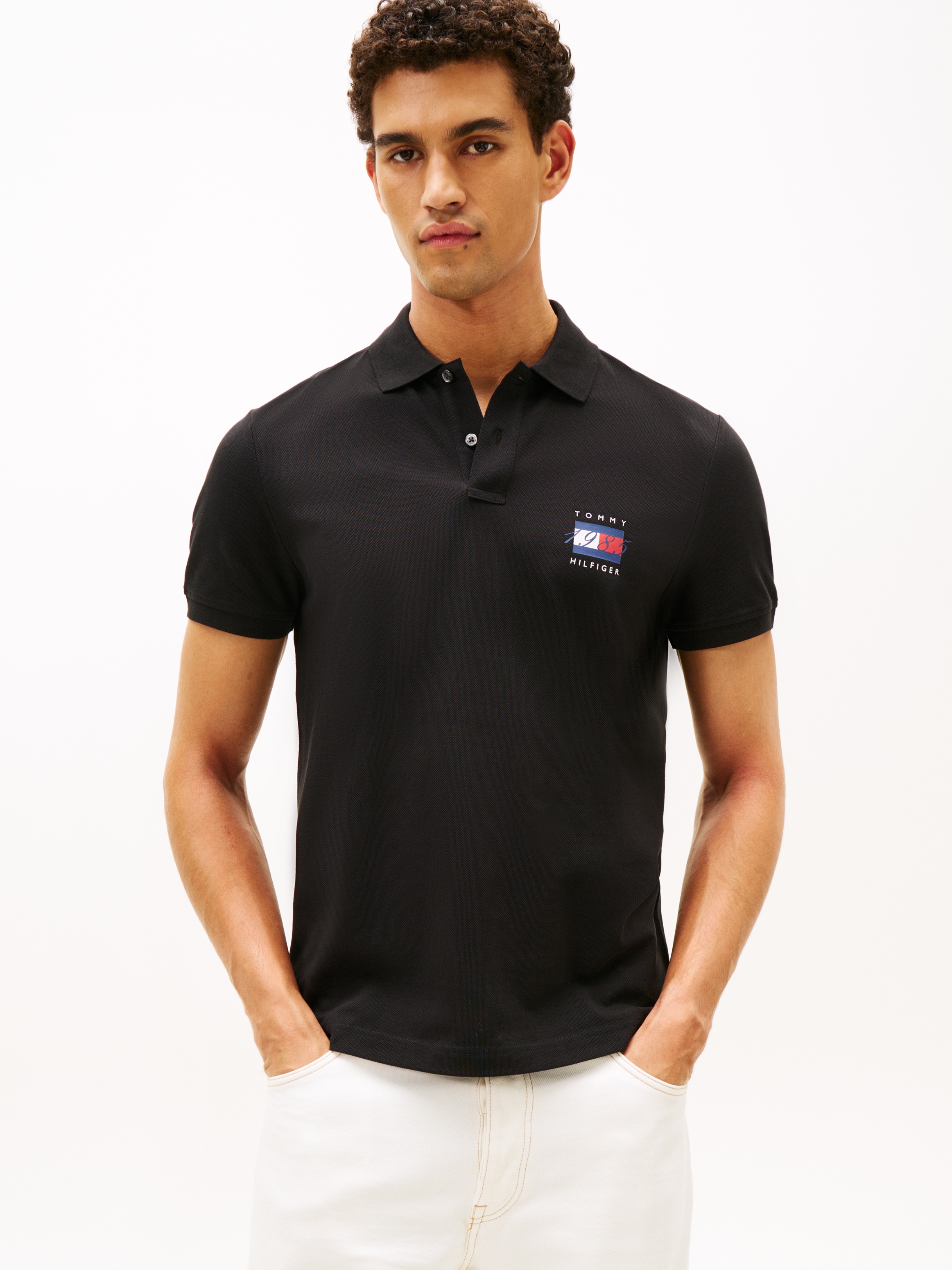 Image of Tommy Hilfiger Poloshirt "FLAG GRAPHIC PIQUE" regular fit, Polokragen, Print