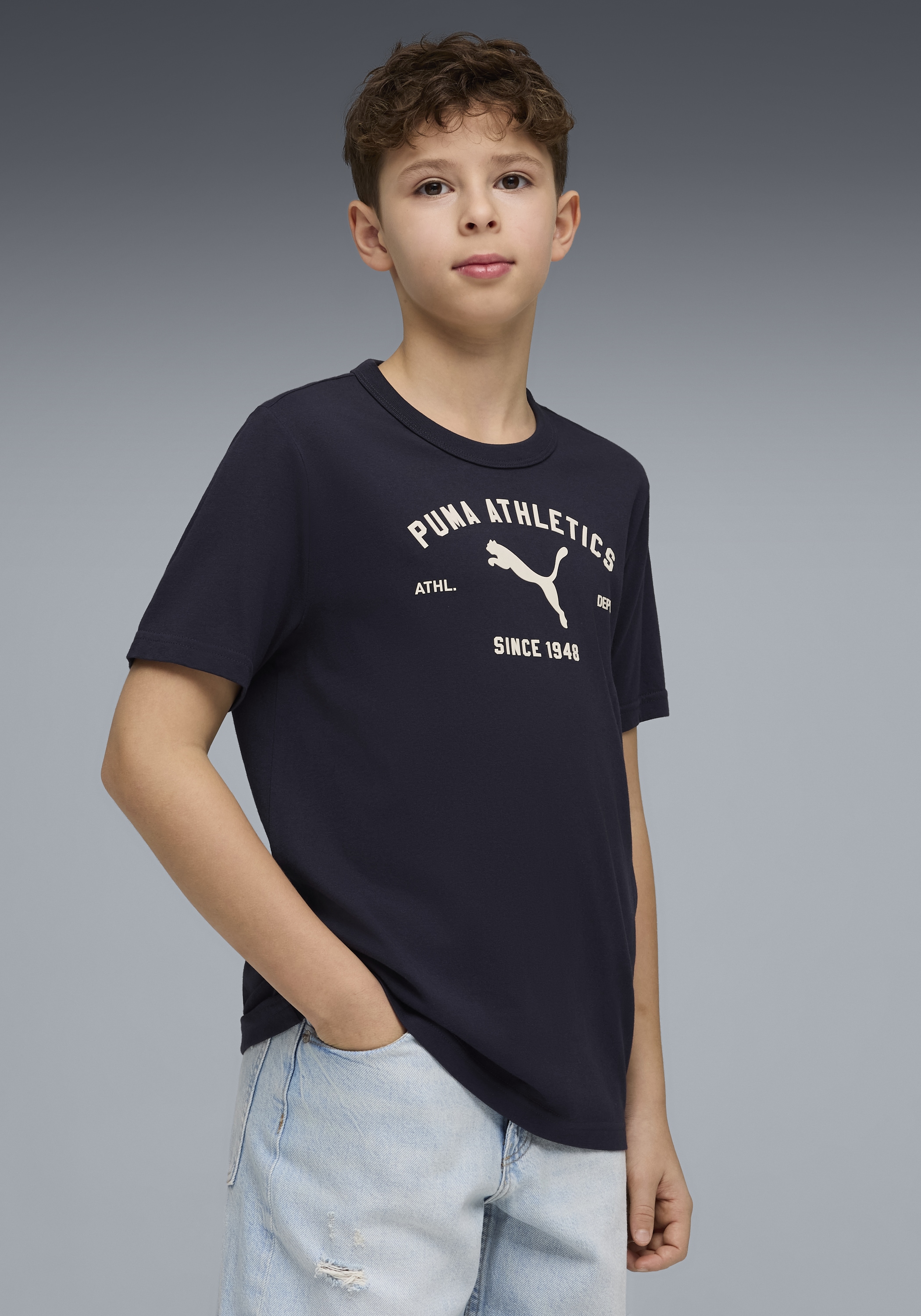 PUMA T-shirt »CLASS GRAPHIC TEE B« coupe régulière, manches courtes, col rond, pour adolescents