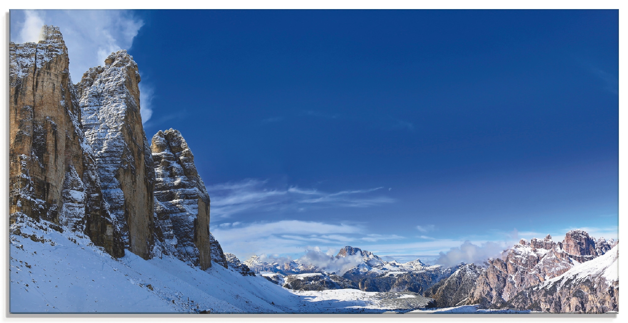 Image of Artland Glasbild "Drei Zinnen Umrundung in den Dolomiten" Himmel 1 Stk. tlg. in verschiedenen Grössen