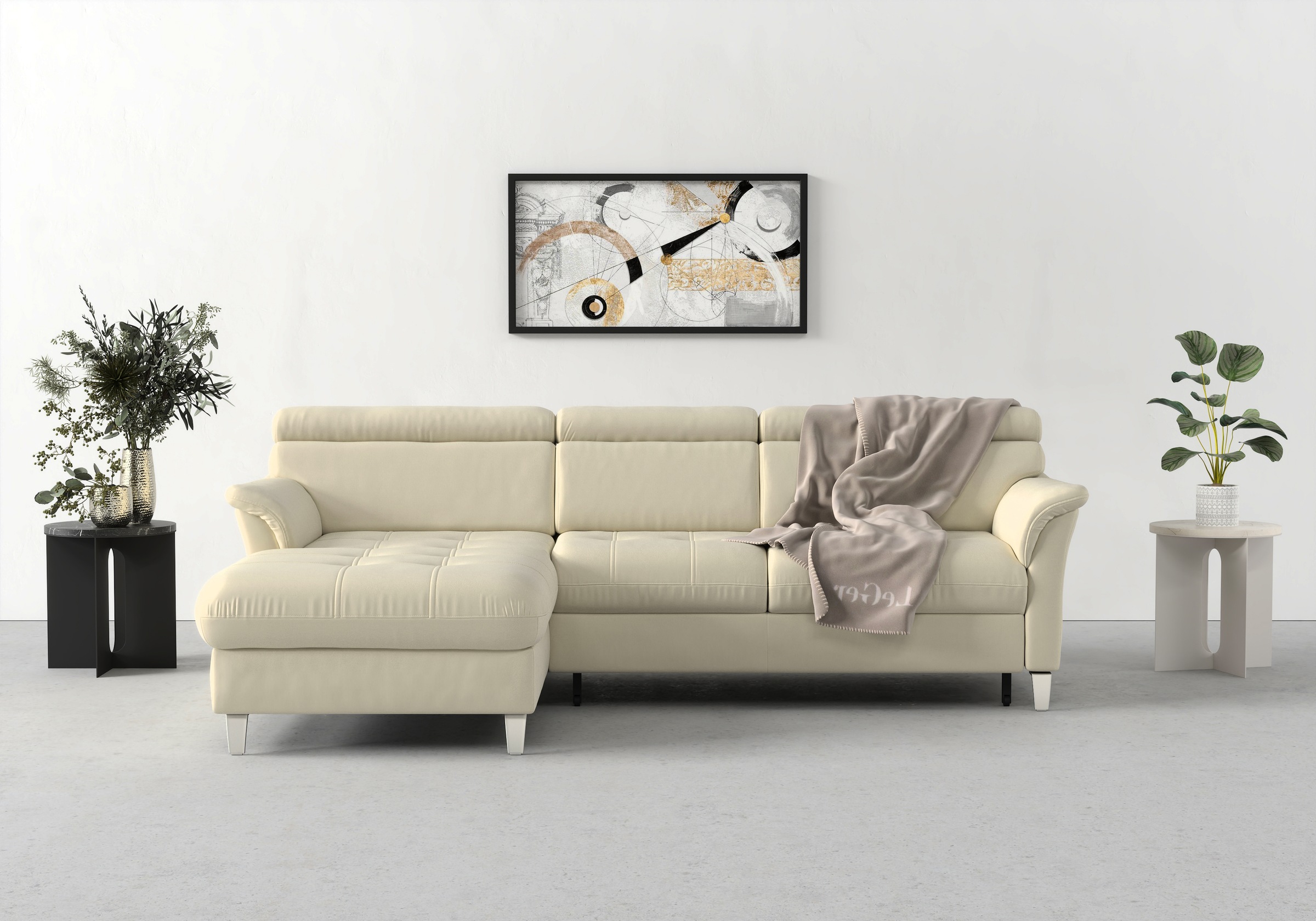 sit&more Ecksofa »Marano L-Form«, inklusive Kopfteilverstellung, wahlweise mit Bettfunktion, Bettkasten