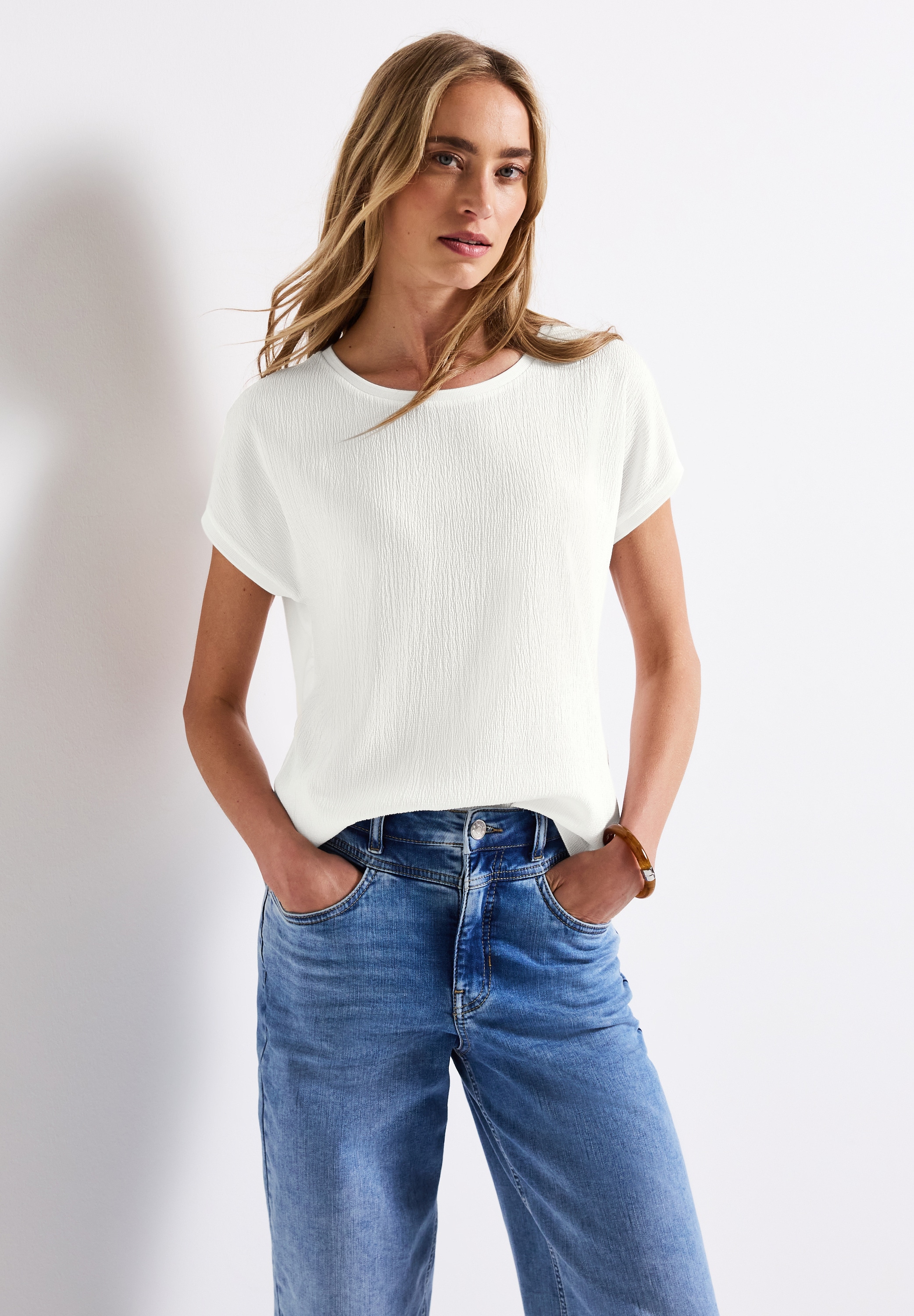 STREET ONE T-Shirt, im Struktur-Mix