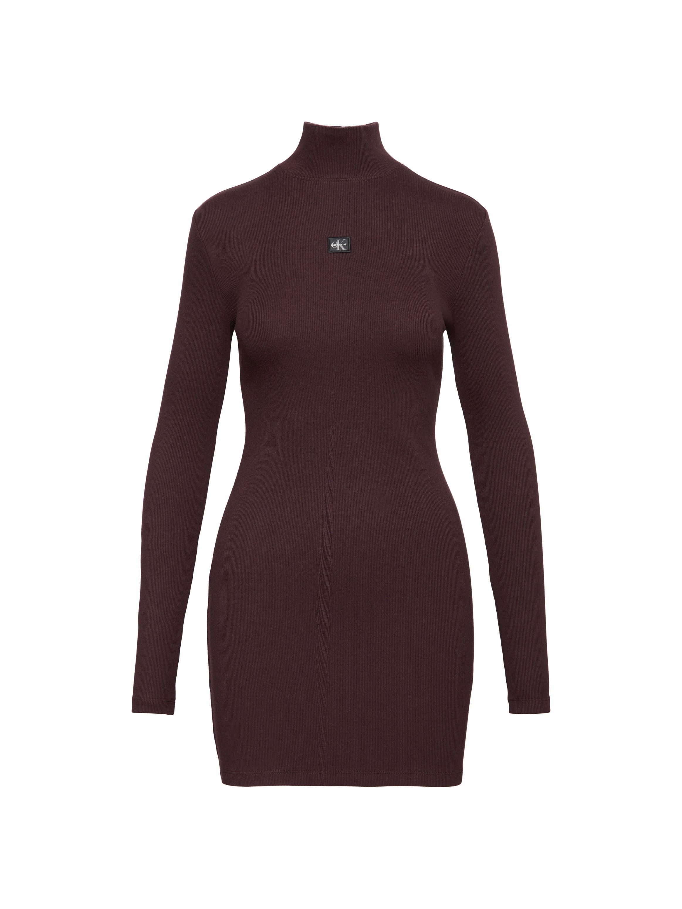 Calvin Klein Jeans Mini-robe Sans poche Figurbetonte Passform mit Stehkragen