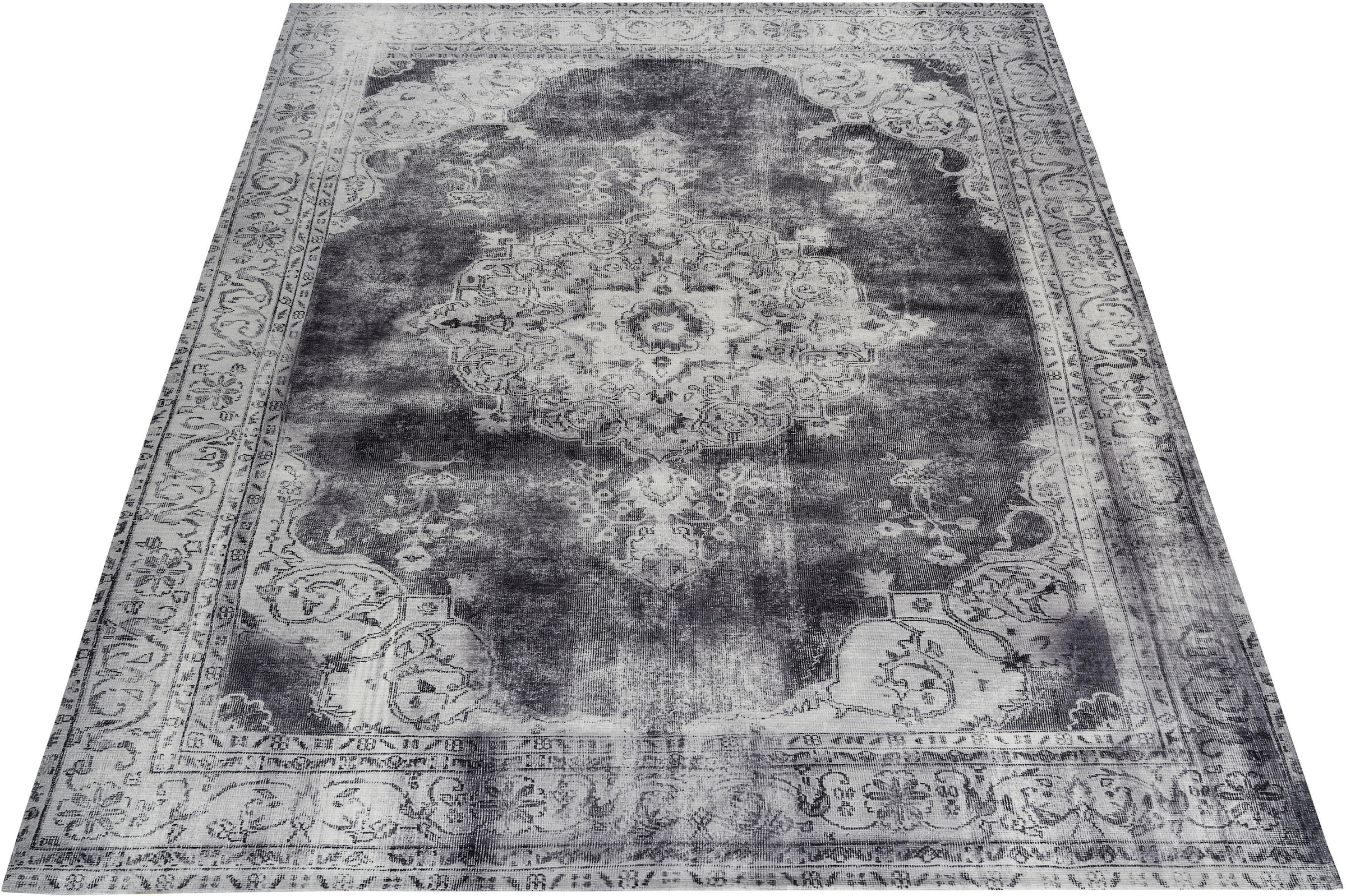 my home Teppich »Rayan« rechteckig 9 mm Höhe Orient-Design, Vintage, Kurzflor, Teppich mit Bordüre