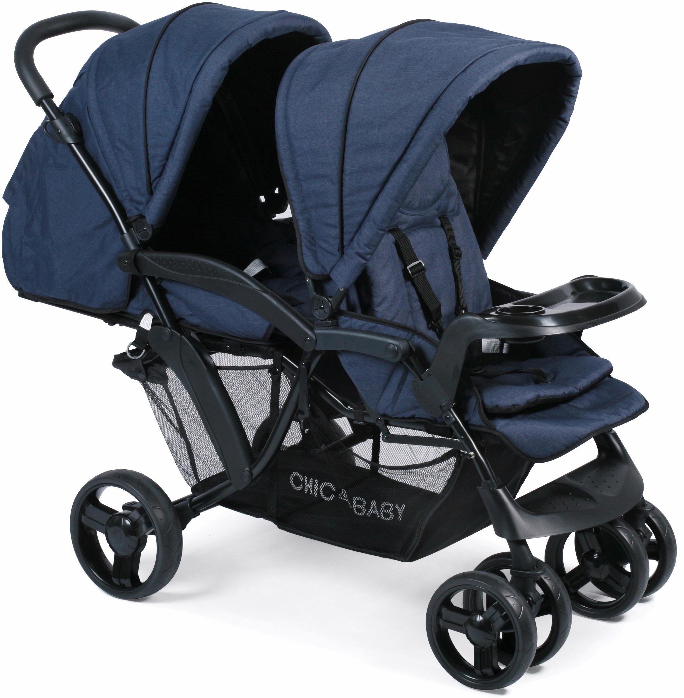 Image of CHIC4BABY Geschwisterwagen »Doppio, navy«, mit feststellbaren Doppelschwenk-Vorderrädern; Kinderwagen bei Ackermann Versand Schweiz