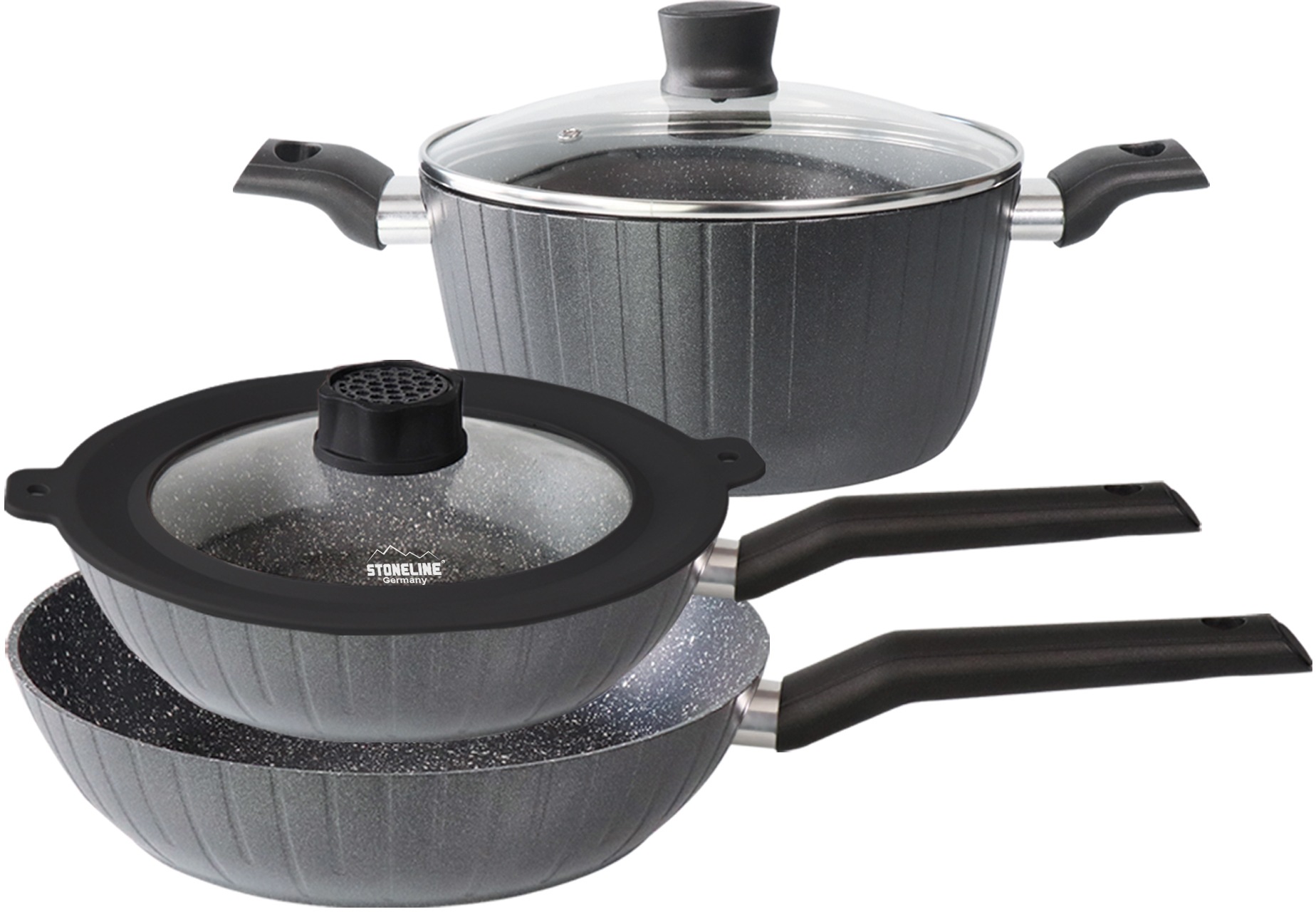 Image of STONELINE Bratpfanne »Smell Well«, Aluminium, (Set, 6 tlg., mit SMELL WELL Filter - 32-tlg. Nachfüllset: bestehend aus 2 Kohlefilter + 30 Aromablättchen) bei Ackermann Versand Schweiz