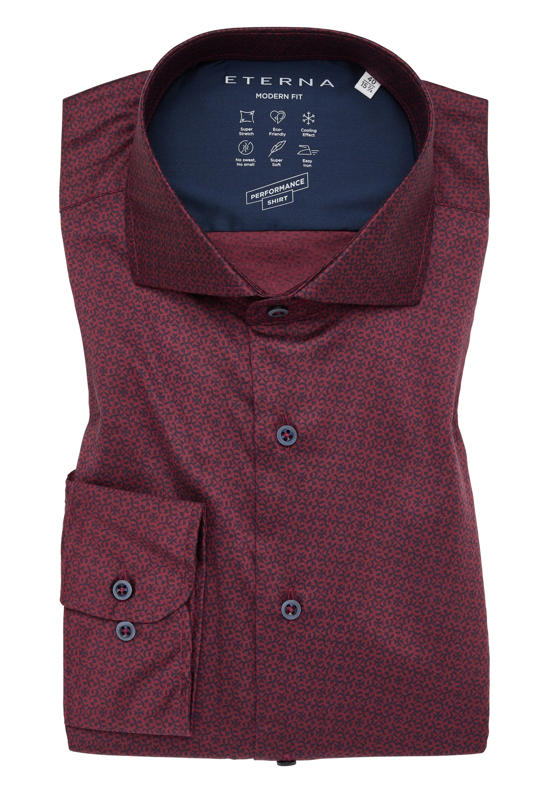 Eterna Langarmhemd »MODERN FIT« EASY IRON (bügelleicht)