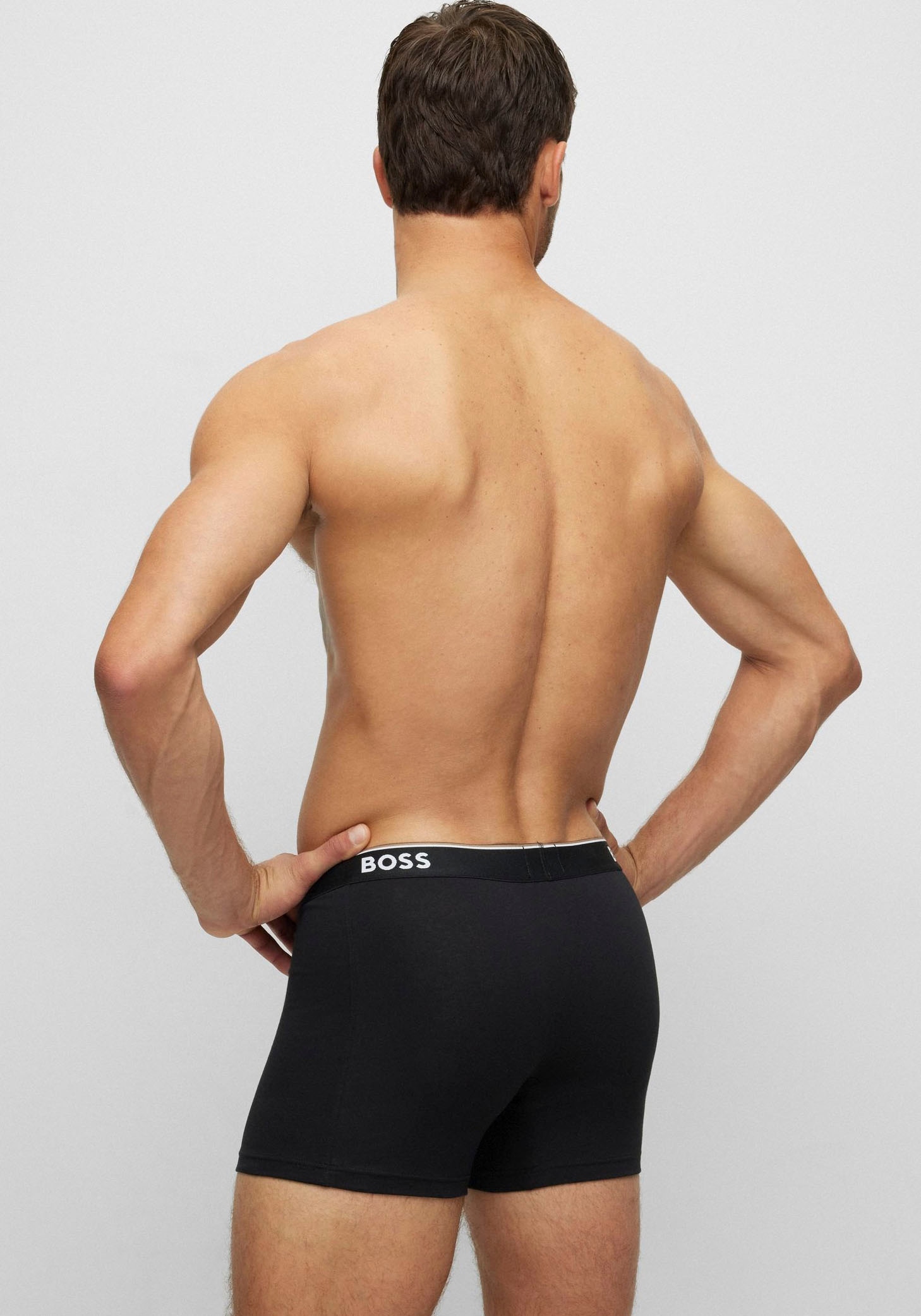 BOSS Langer Boxer »Brief 3 PACK«, mit farblich passendem Webbund