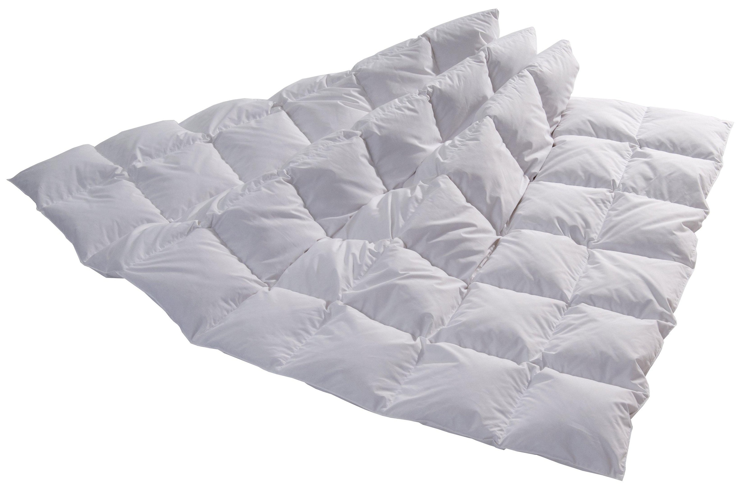 Image of billerbeck EDITION Daunenbettdecke »Karo-DuvetThea Light«, leicht, Füllung 90% neue, reine, europäische Entendaunen, weiss, 10% Federchen, Bezug 100% Baumwolle, (1 St.) bei Ackermann Versand Schweiz