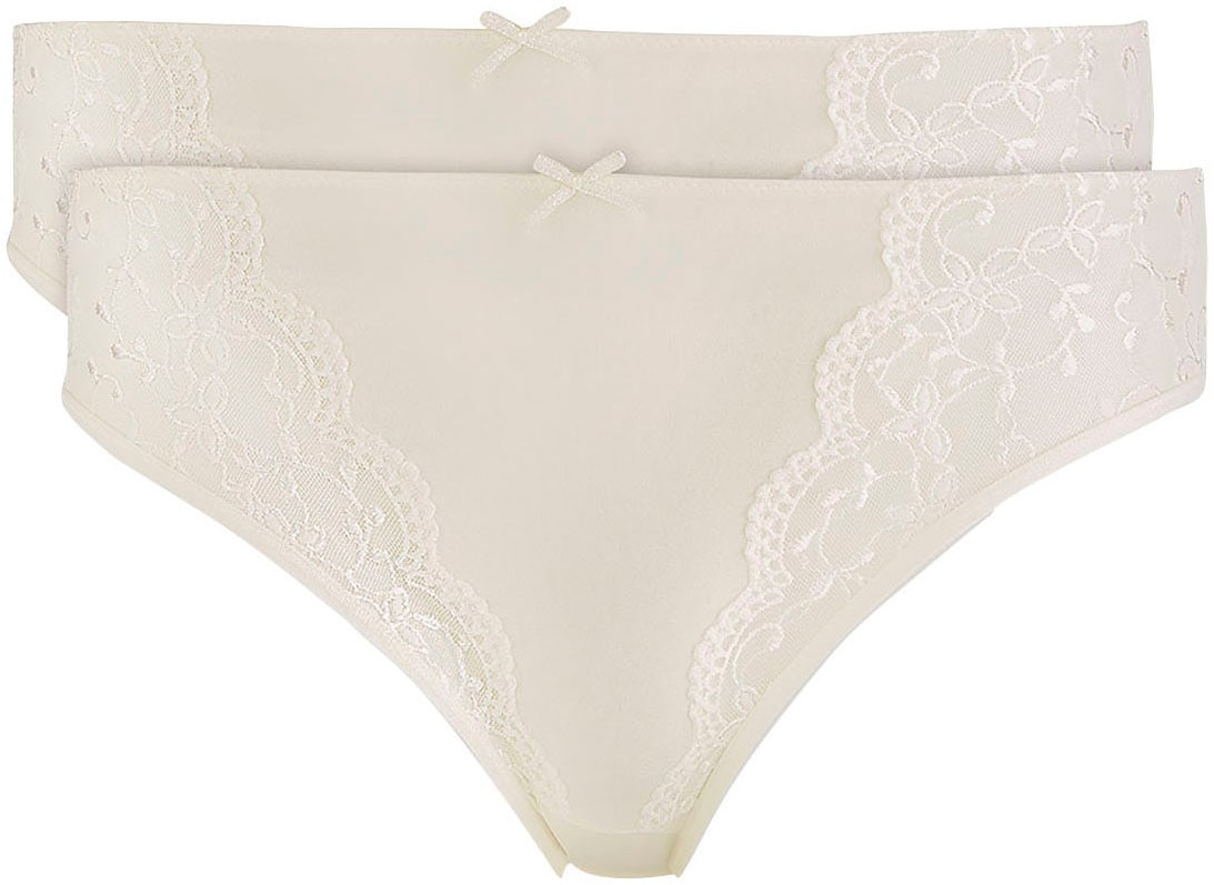 Nina Von C. Jazz-Pants Slips »"Silver Edition"« 2er Pack, eng, elastisch, bequem, feminin, mit Spitze, mit Schleife