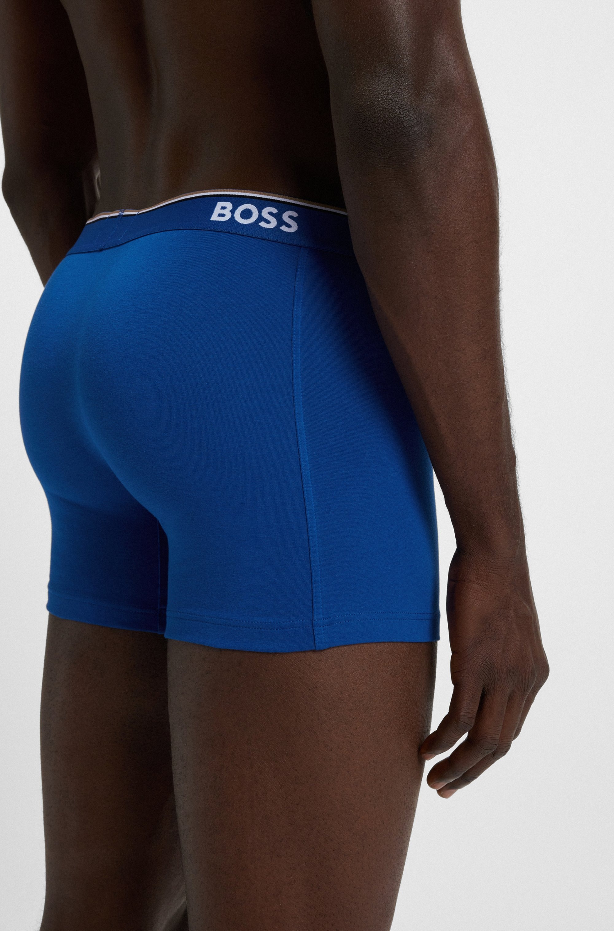 BOSS Langer Boxer »Brief 3 PACK« mit farblich passendem Webbund
