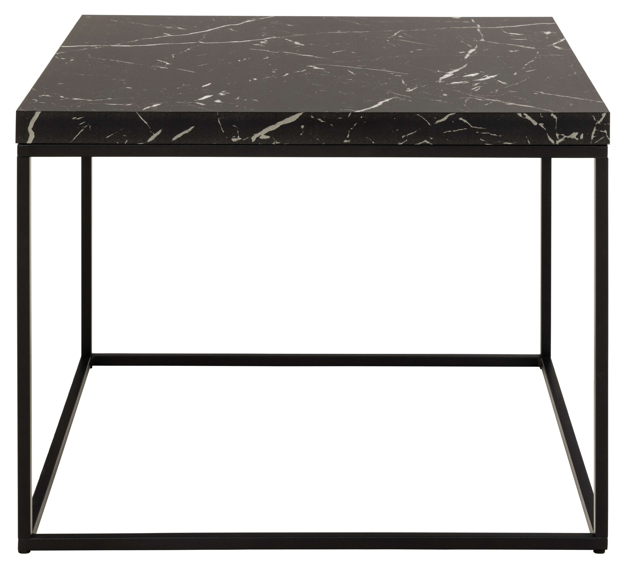 Image of ACTONA GROUP Couchtisch "Barossa, Wohnzimmer-Tisch, quadratisch, in Steinoptik, Modern" Steinoptik, schwarze Stahlbeine, in mehreren Varianten, B: 60 cm