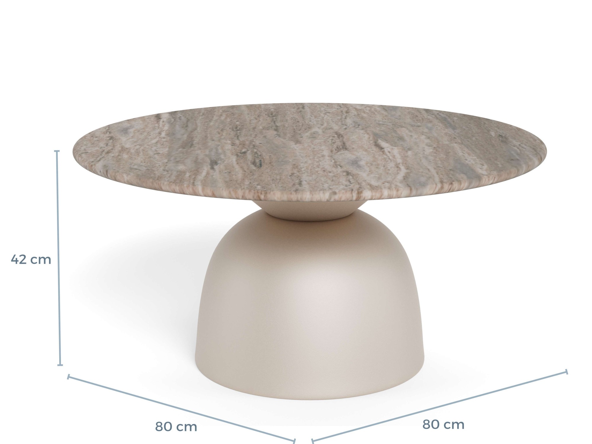 ACTONA GROUP Couchtisch »Ferrol, Tisch, Beistelltisch« grau, Marmor, Säule, 80x42cm